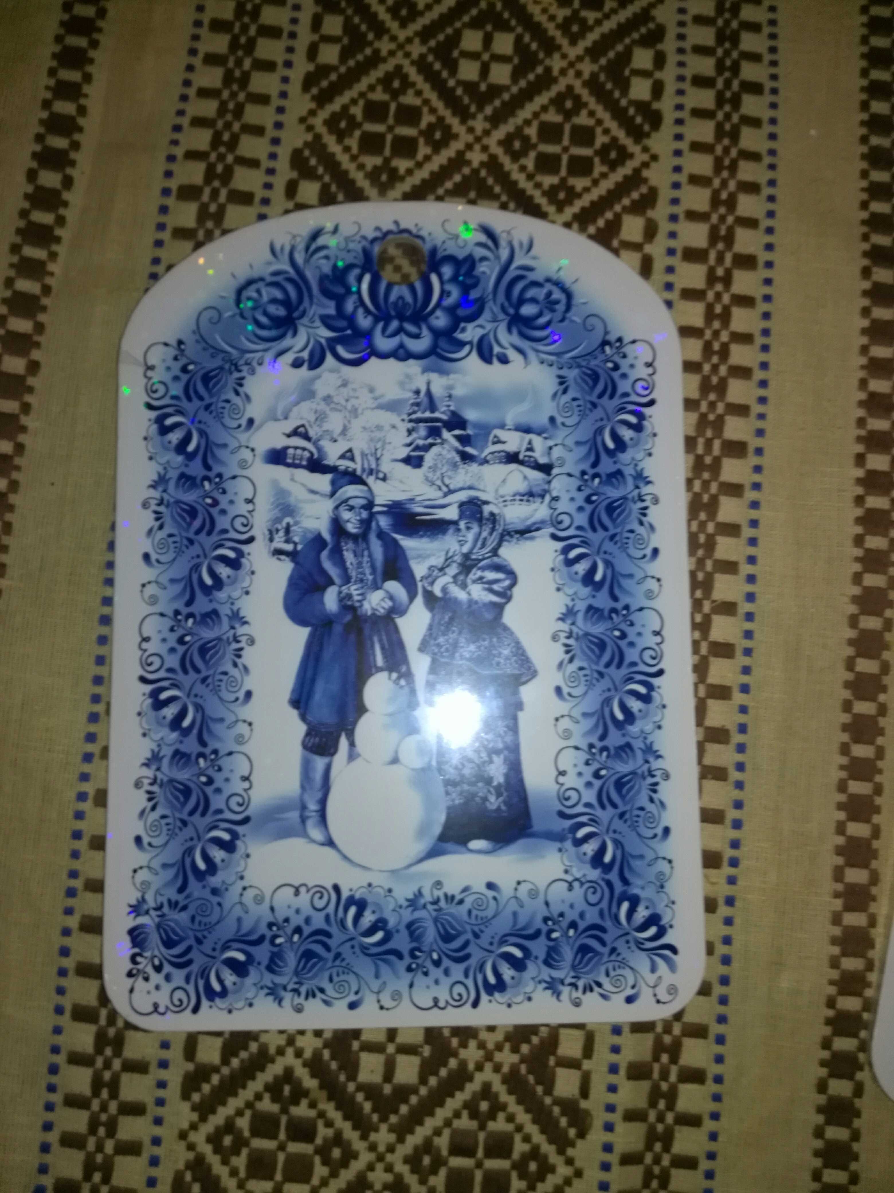 Фотография покупателя товара Доска разделочная сувенирная "Гжель", 19,5×27,5 см - Фото 1