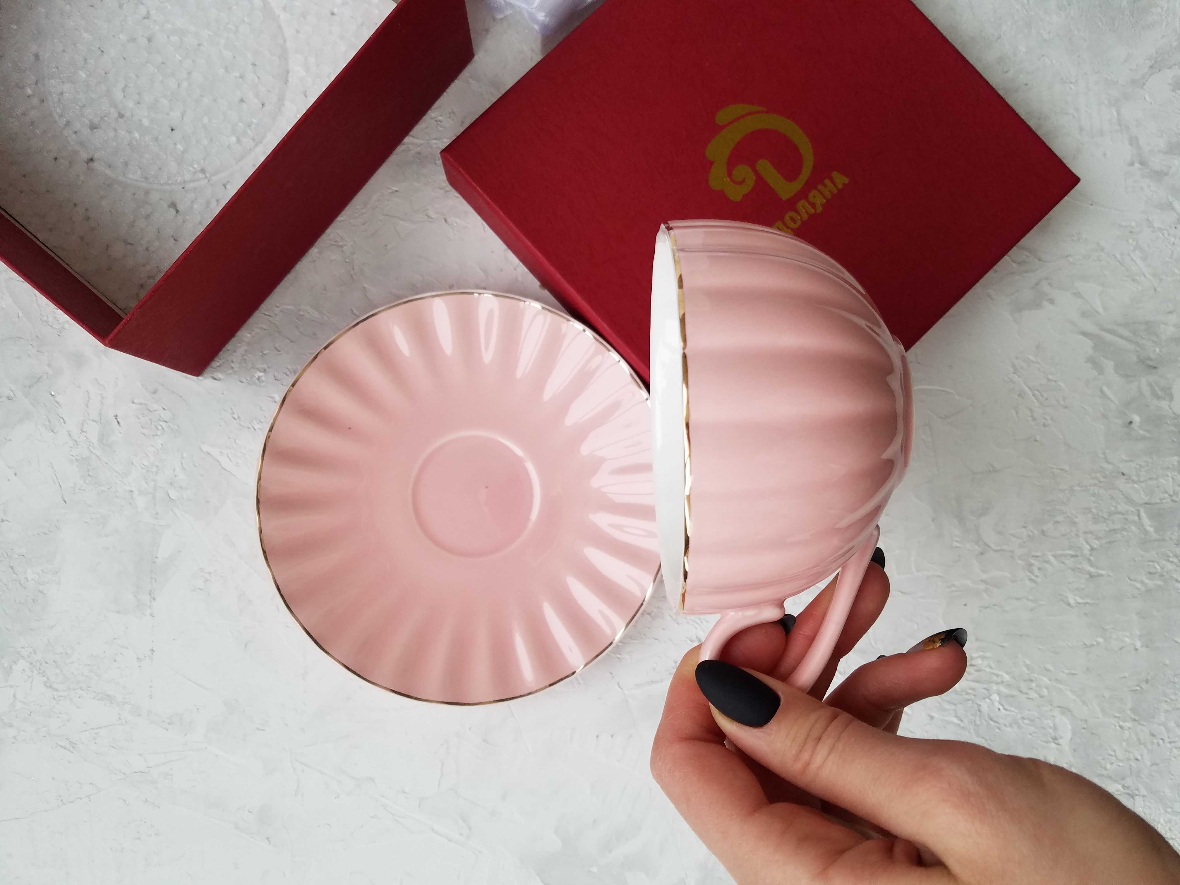 Фотография покупателя товара Чайная пара фарфоровая Доляна «Вивьен», 2 предмета: чашка 200 мл, блюдце d=15 см, цвет розовый