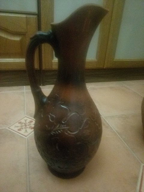 Фотография покупателя товара Кувшин винный "Виноград", с декором, красная глина, 3.3 л - Фото 1