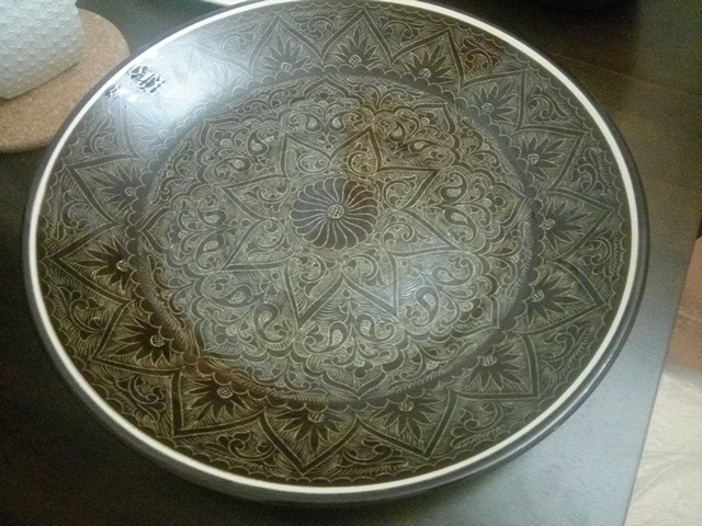 Фотография покупателя товара Ляган Риштанская Керамика "Узоры", 42 см, коричневый