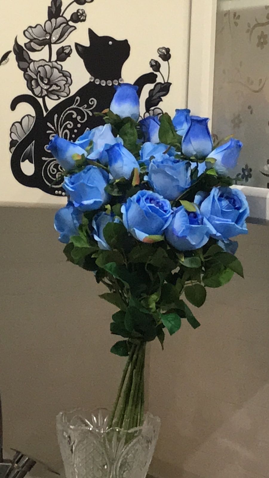 Фотография покупателя товара Цветы искусственные "Роза Фламинго" 6*66 см, голубой - Фото 3