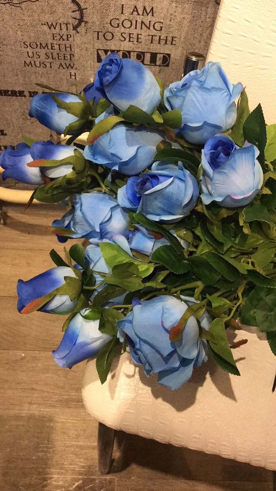 Фотография покупателя товара Цветы искусственные "Роза Фламинго" 6*66 см, голубой - Фото 4