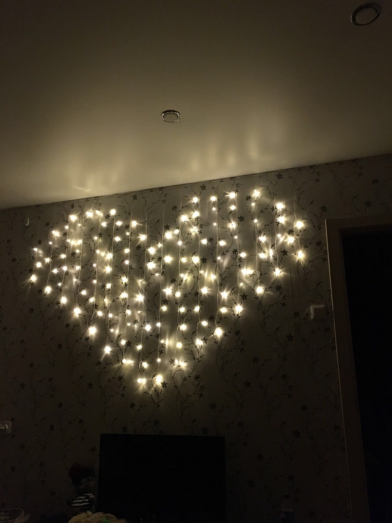 Фотография покупателя товара Гирлянда «Бахрома» 2 × 1.5 м с насадками «Сердце», IP20, прозрачная нить, 124 LED, свечение тёплое белое, 220 В - Фото 12
