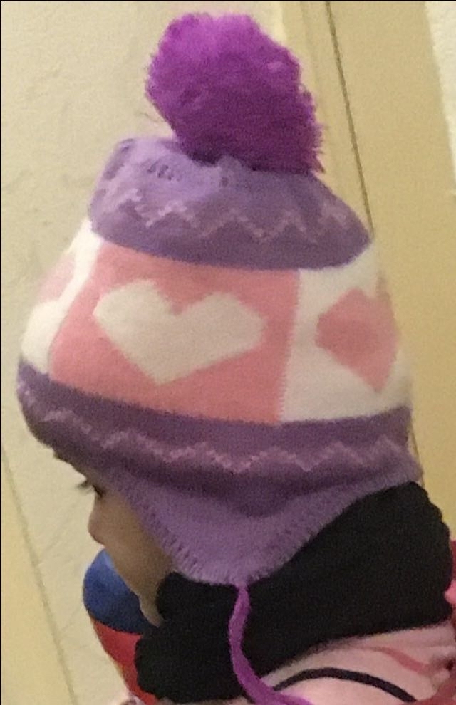 Фотография покупателя товара Шапка для девочки Collorista "Сердечки", размер 50, цвет фиолетовый - Фото 1