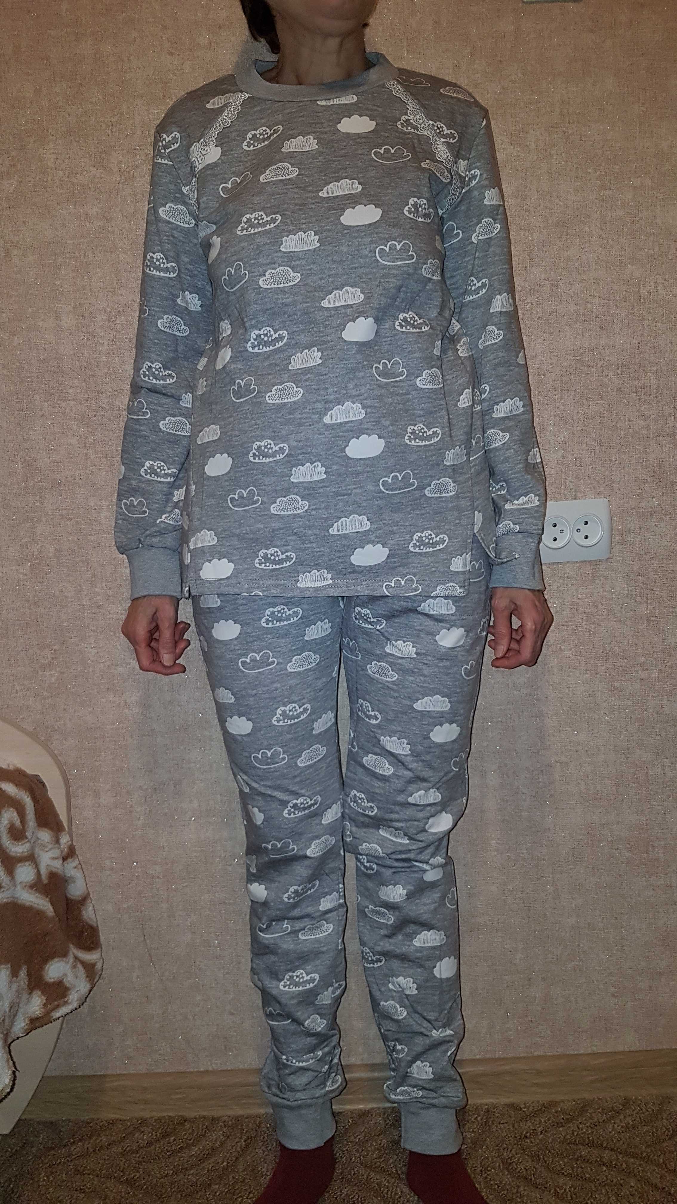 Фотография покупателя товара Комплект женский (джемпер, брюки), цвет серый меланж, размер 46 - Фото 1