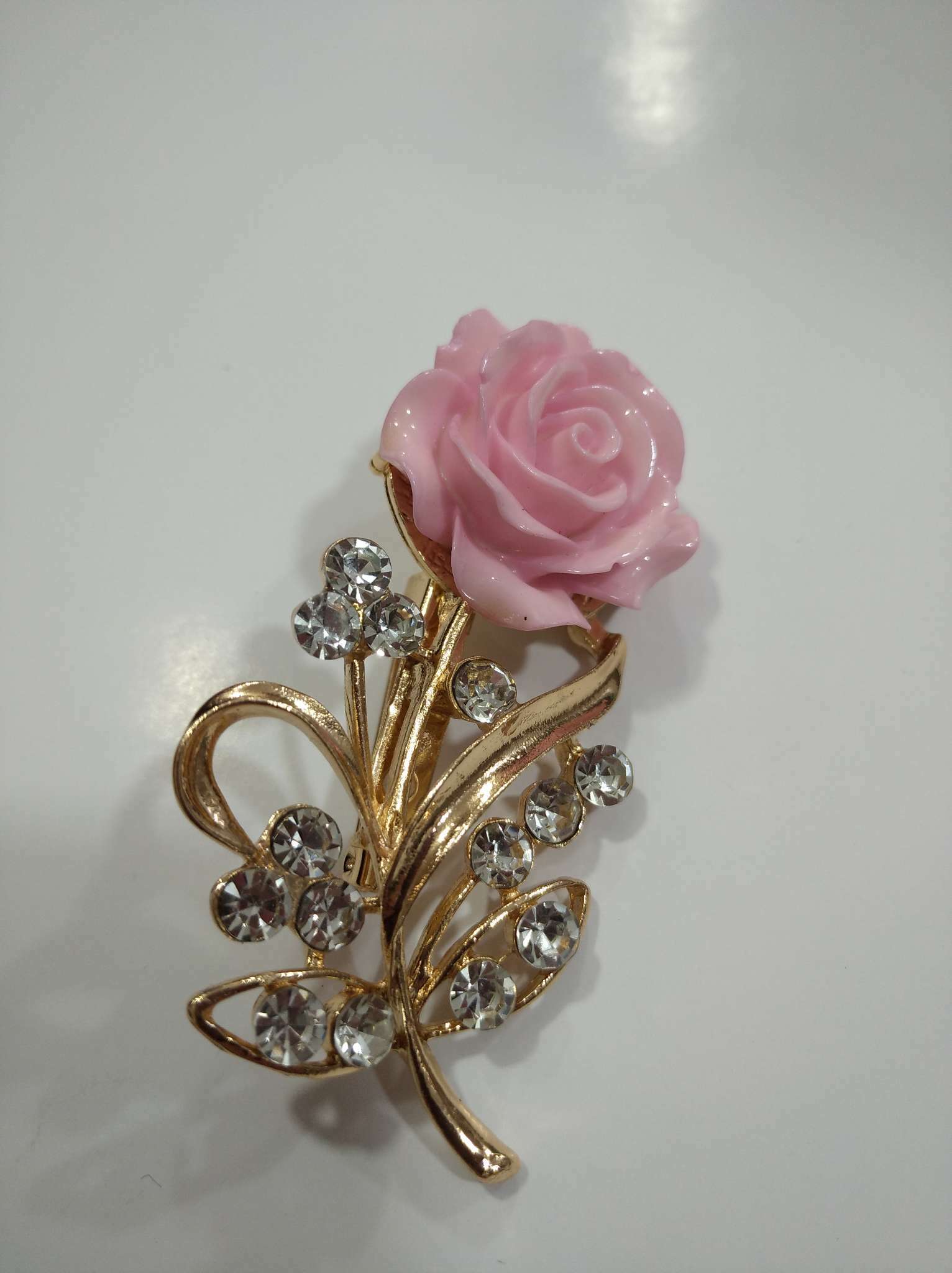 Фотография покупателя товара Брошь «Цветок», роза нежная, цвет розовый в золоте - Фото 1