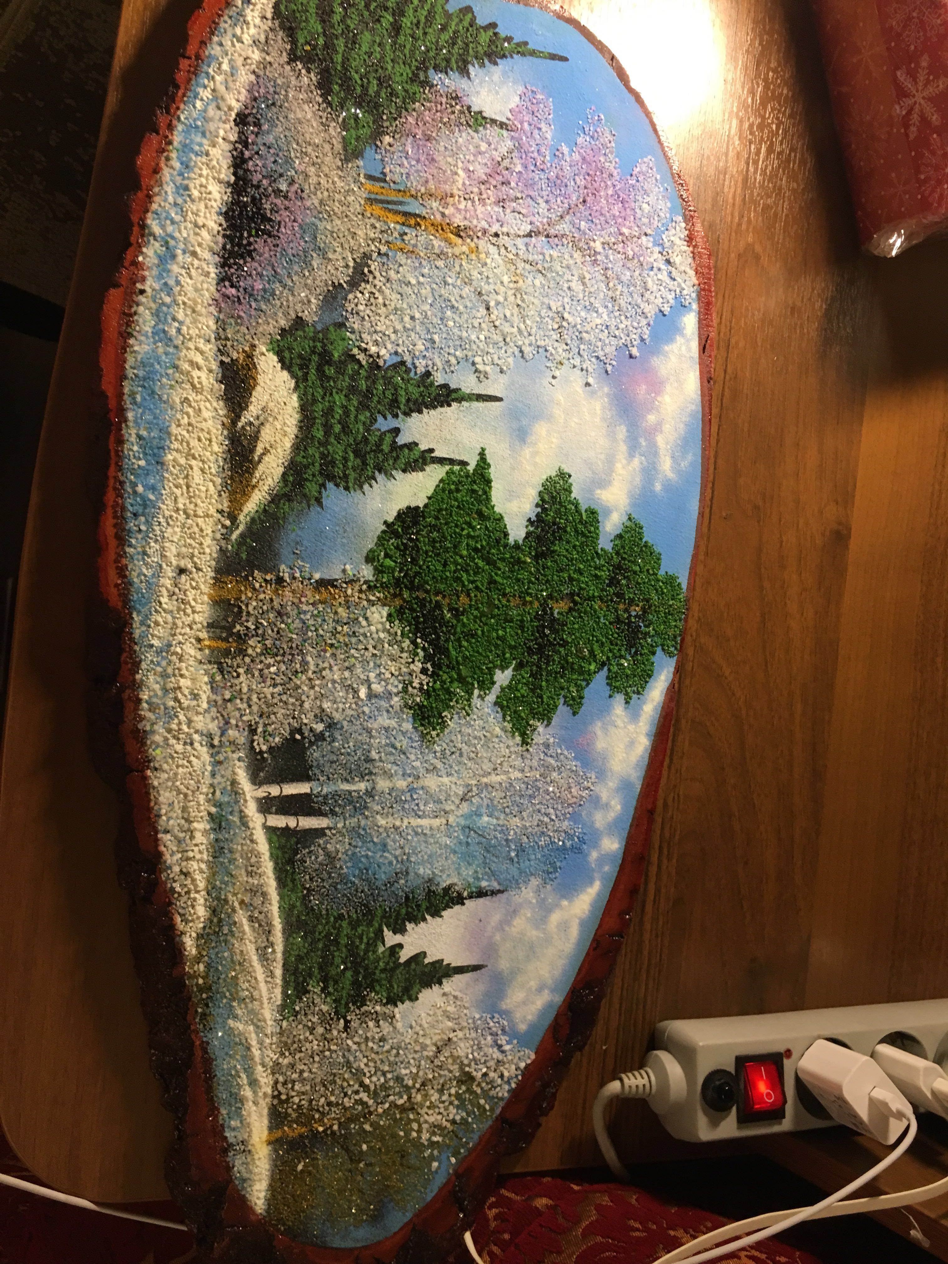 Фотография покупателя товара Панно на спиле "Зима", 60 см, каменная крошка, горизонтальное, микс - Фото 1