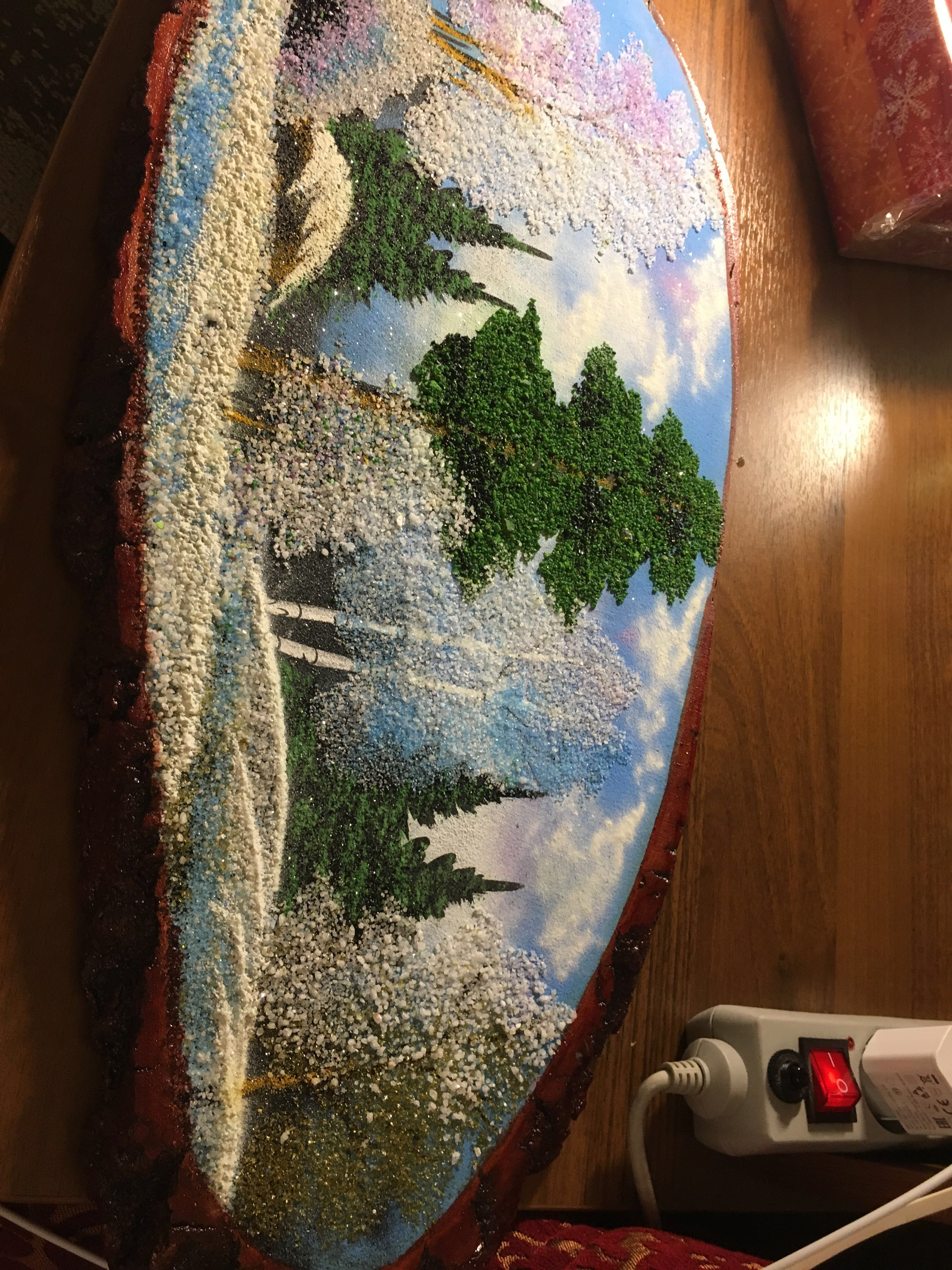 Фотография покупателя товара Панно на спиле "Зима", 60 см, каменная крошка, горизонтальное, микс - Фото 2