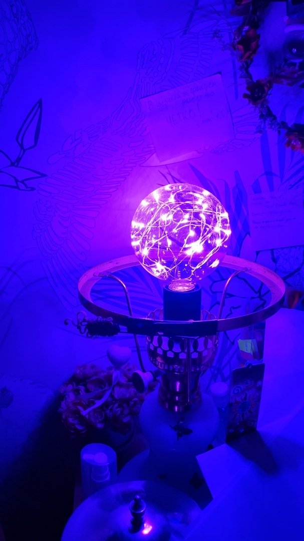 Фотография покупателя товара Лампа светодиодная декоративная "Шар", G95, 3 Вт, E27, 135х95, розовый - Фото 1