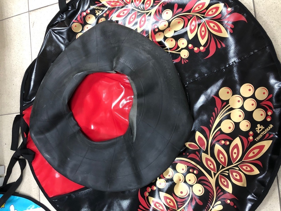 Фотография покупателя товара Тюбинг-ватрушка «Хохлома», диаметр чехла 93 см, тент/тент