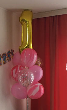 Фотография покупателя товара Фонтан из шаров «1 годик», для девочки, латекс, фольга, набор 10 шт. - Фото 5
