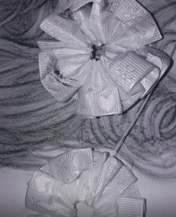 Фотография покупателя товара Лента декоративная «Бант», 25 мм, 23 ± 1 м, цвет белый №5