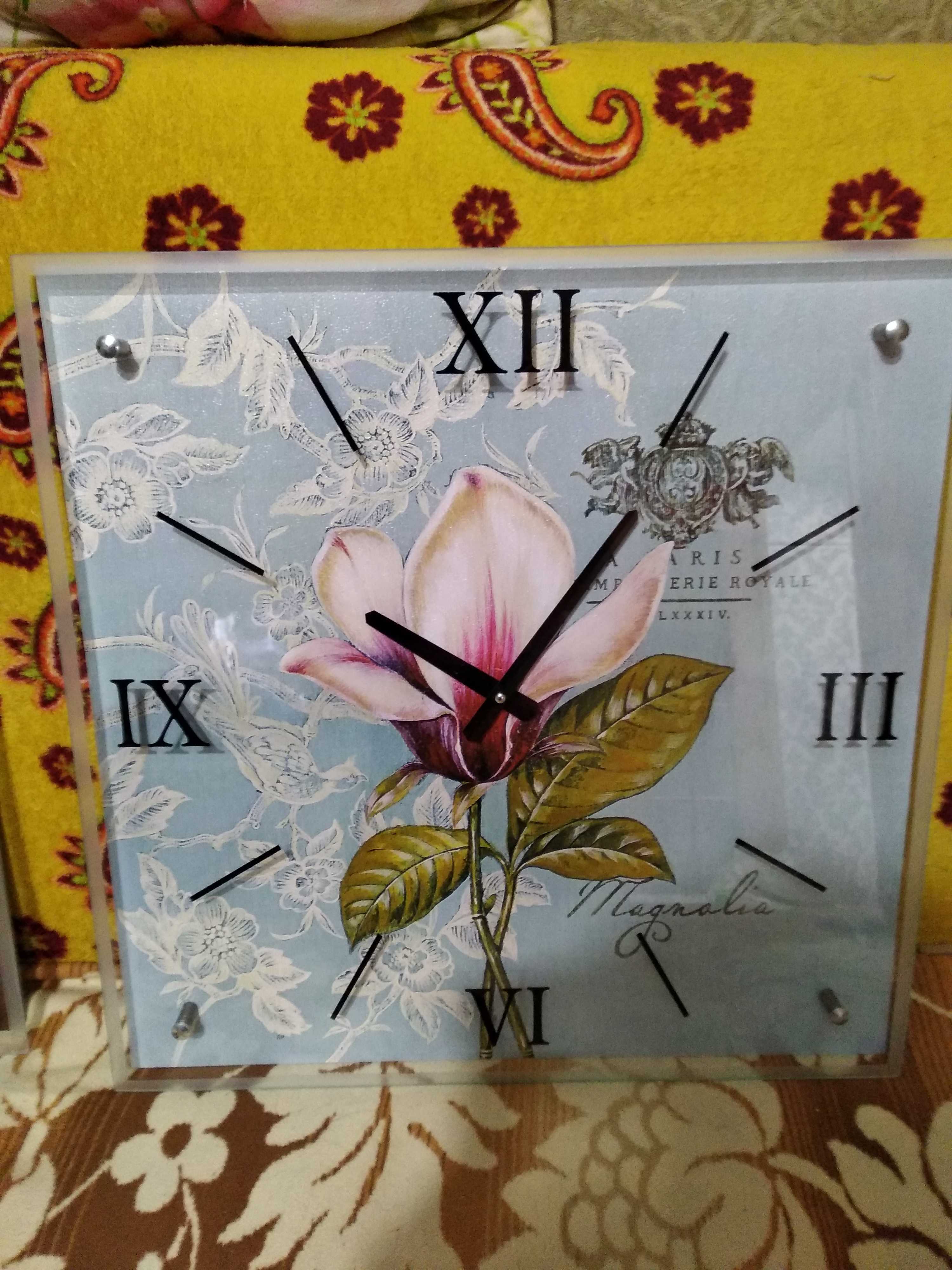 Фотография покупателя товара Часы настенные, серия: Цветы, "Магнолия", 50х50 см - Фото 1