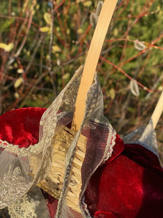 Фотография покупателя товара Корзина плетёная для хранения 19×19×5 см, ручка h=26 см, бамбуковая - Фото 5