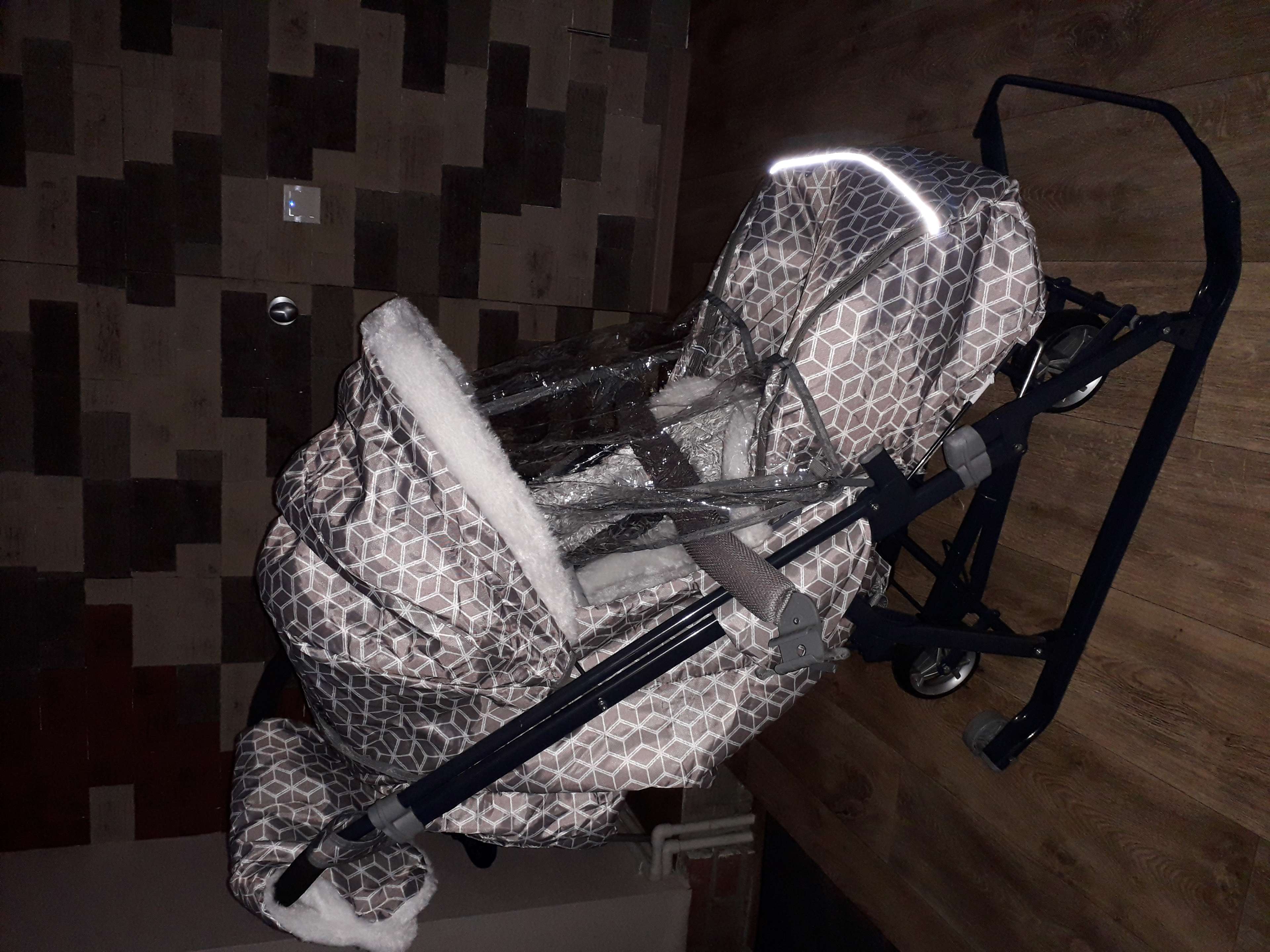 Фотография покупателя товара Санки коляска «Ника Детям НД 7-1Б», принт: с ромбиками серый - Фото 5