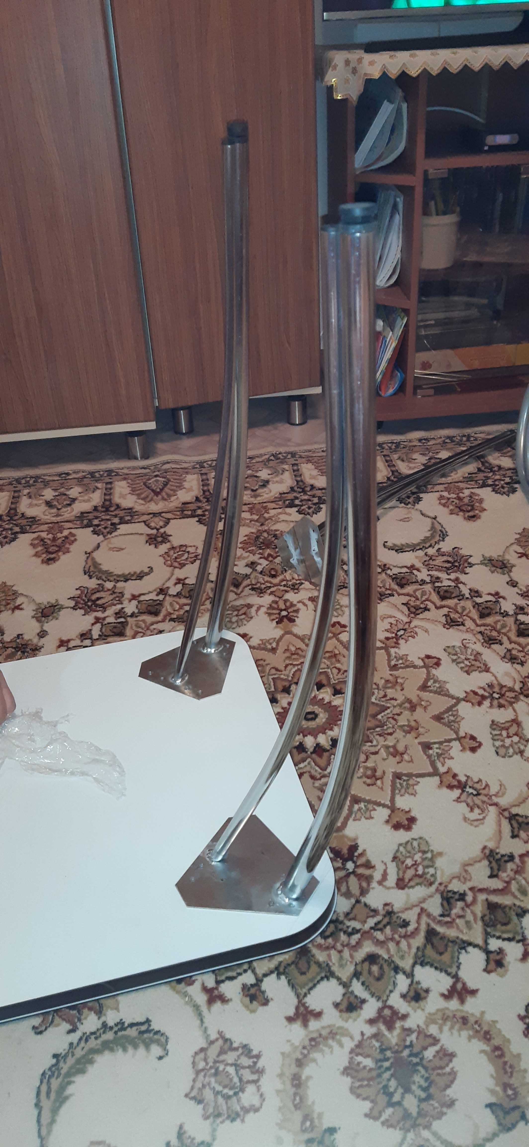 Фотография покупателя товара Стол прямоуголный с фп Оливковая ветвь, 1000х600х757, стекло/чайка хром