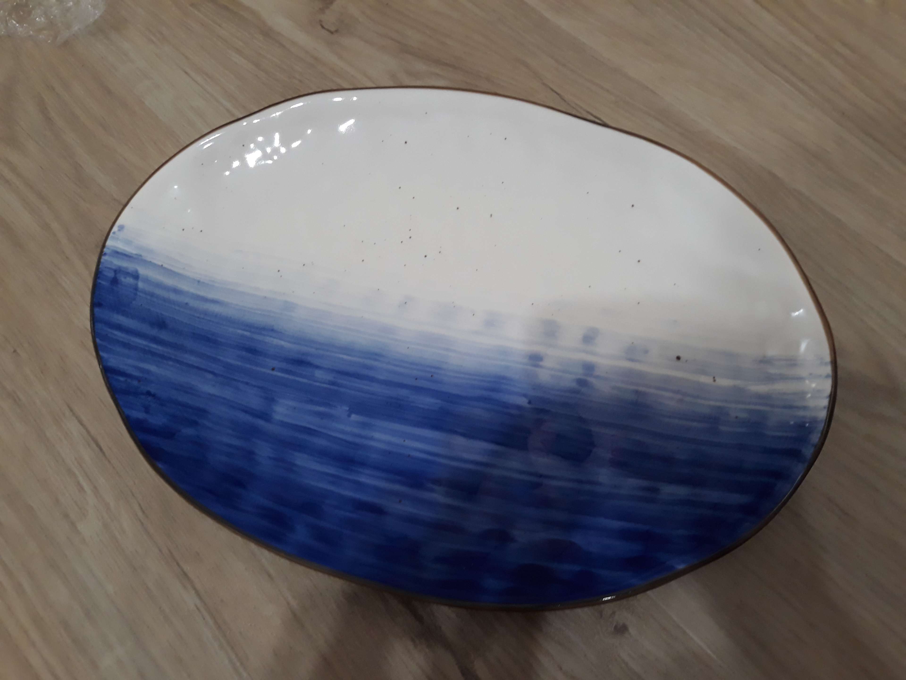Фотография покупателя товара Блюдо фарфоровое Доляна «Космос», 30,8×21,7×3,3 см, цвет синий