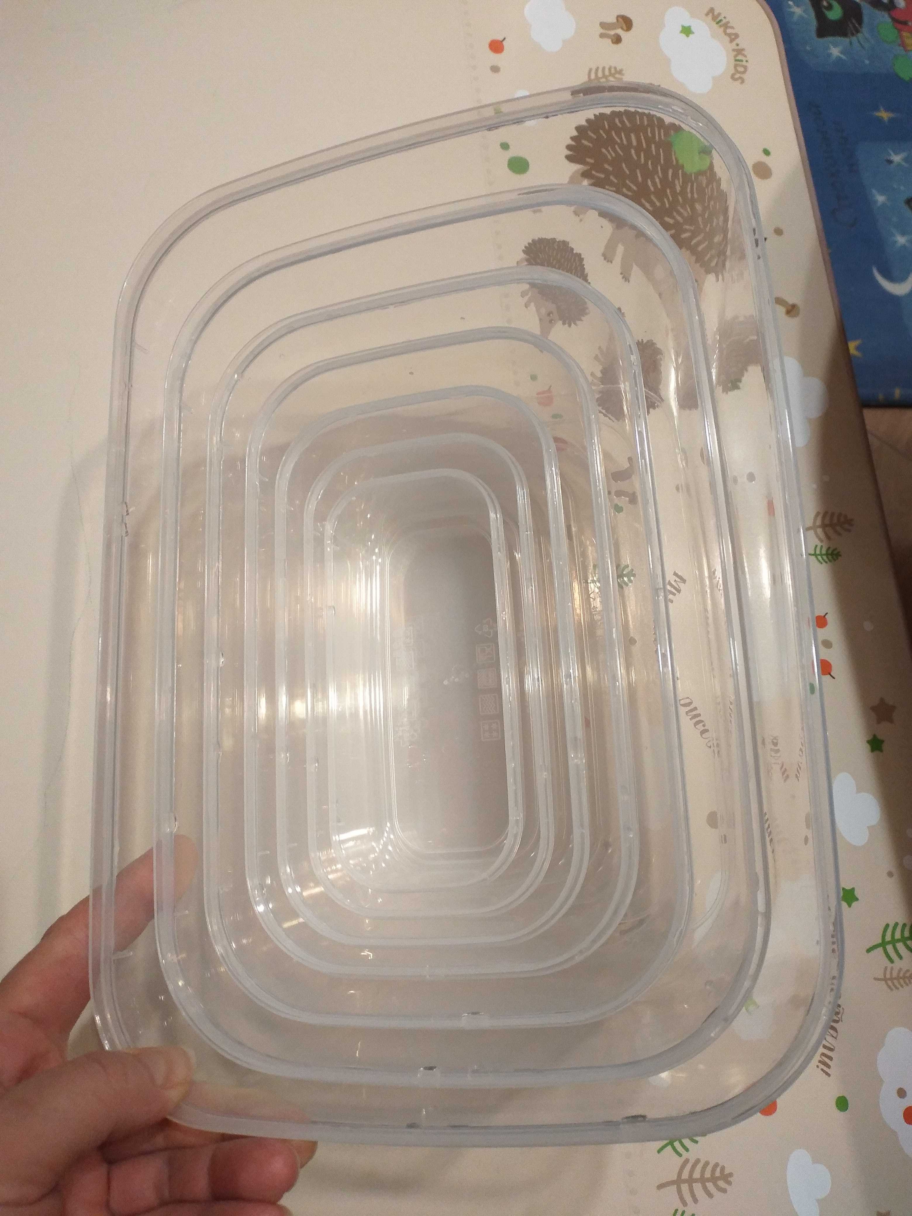 Фотография покупателя товара Набор пищевых контейнеров «Радуга», 5 шт: 250 мл, 450 мл, 800 мл, 1,3 л, 2,1 л, прозрачный, крышки МИКС - Фото 3