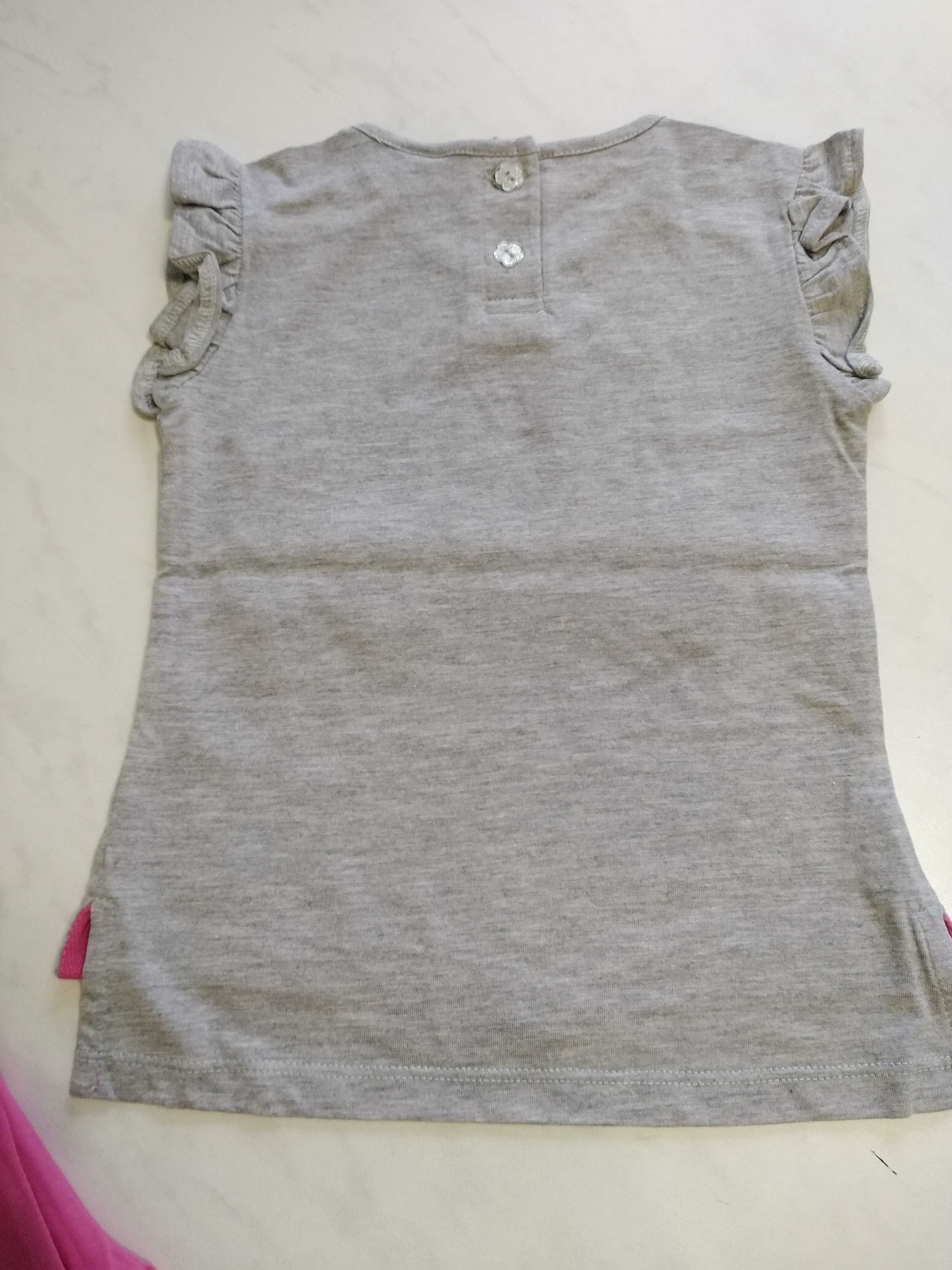 Фотография покупателя товара Комплект для девочки (платье, бриджи), рост 86 см, цвет серый меланж - Фото 6