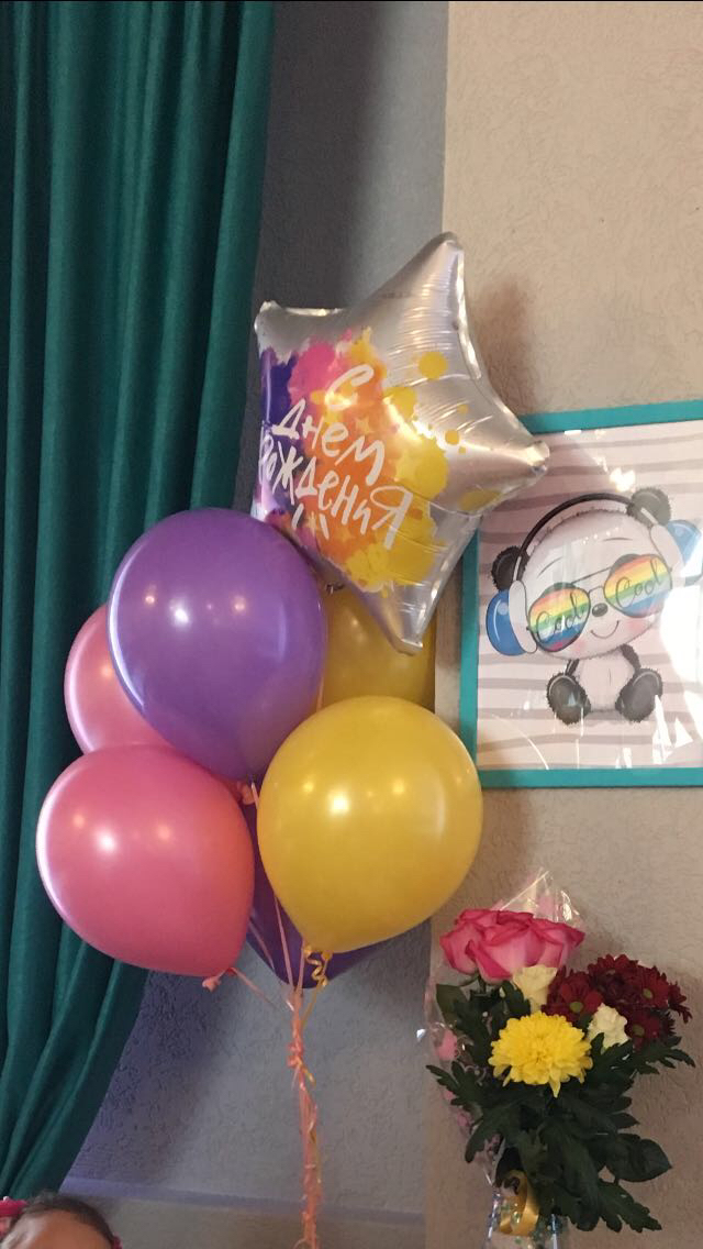 Фотография покупателя товара Букет из шаров «С днём рождения», звезда, латекс, фольга, набор 7 шт. - Фото 3