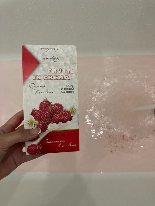 Фотография покупателя товара Соль с пеной для ванн Frutti in crema малина в сливках, 500 г - Фото 2