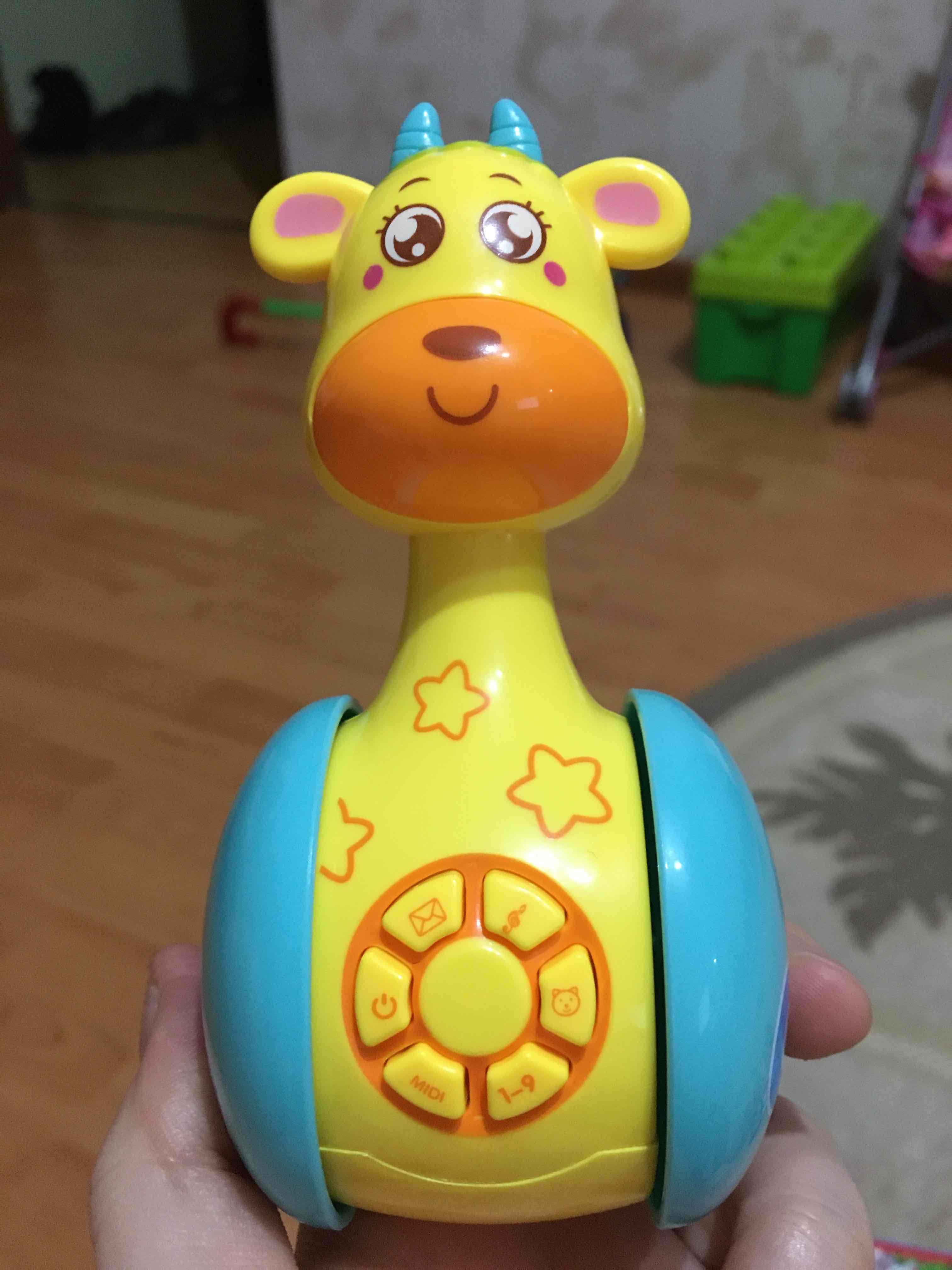 Фотография покупателя товара Развивающая игрушка «Музыкальная неваляшка: Жирафик Роро», звук, свет - Фото 24