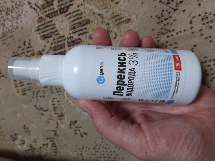 Фотография покупателя товара Перекись водорода 3%, дезинфицирующее средство, 1 л - Фото 2