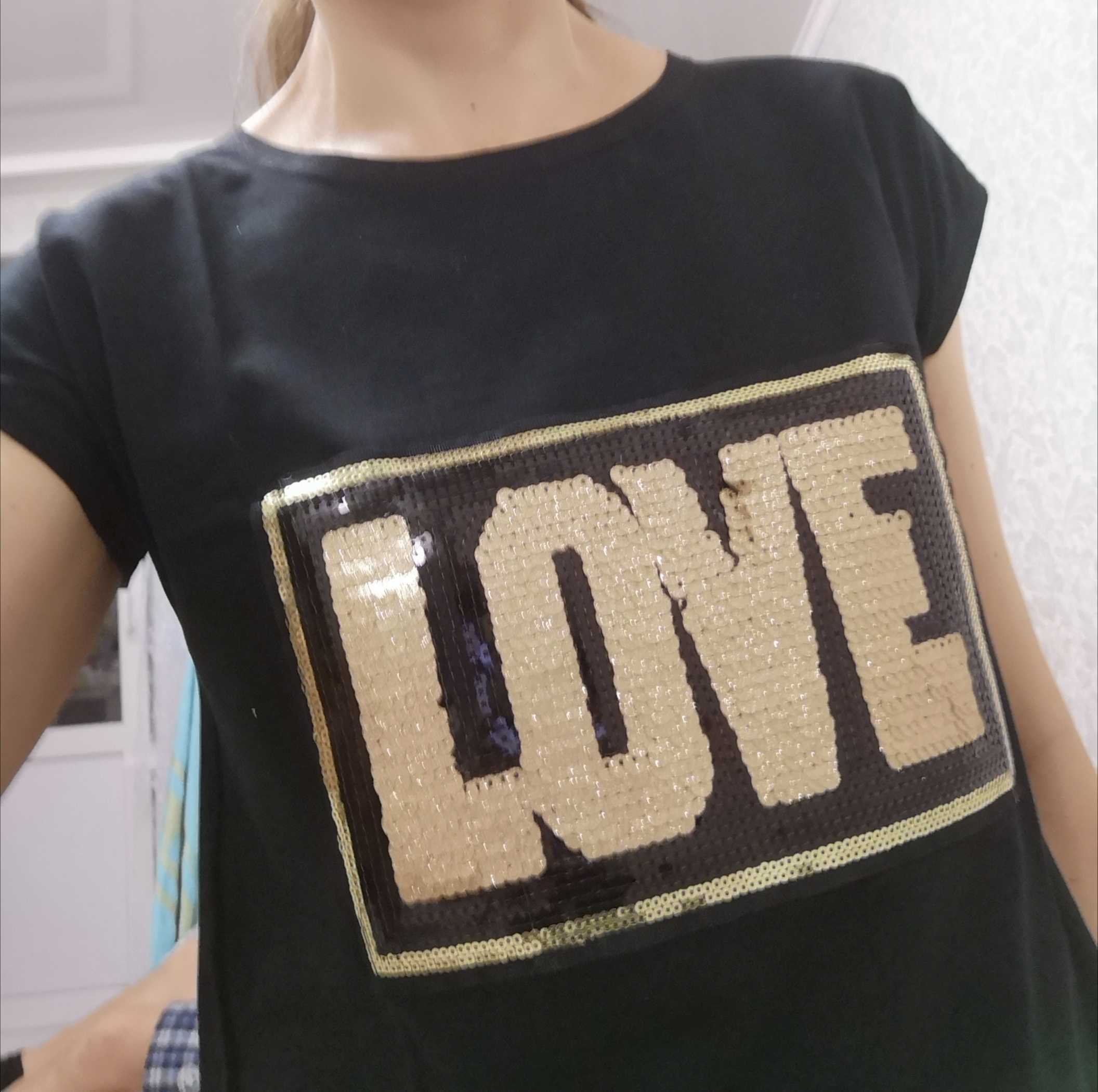 Фотография покупателя товара Футболка женская KAFTAN "Love" р. 40-42, чёрный - Фото 8