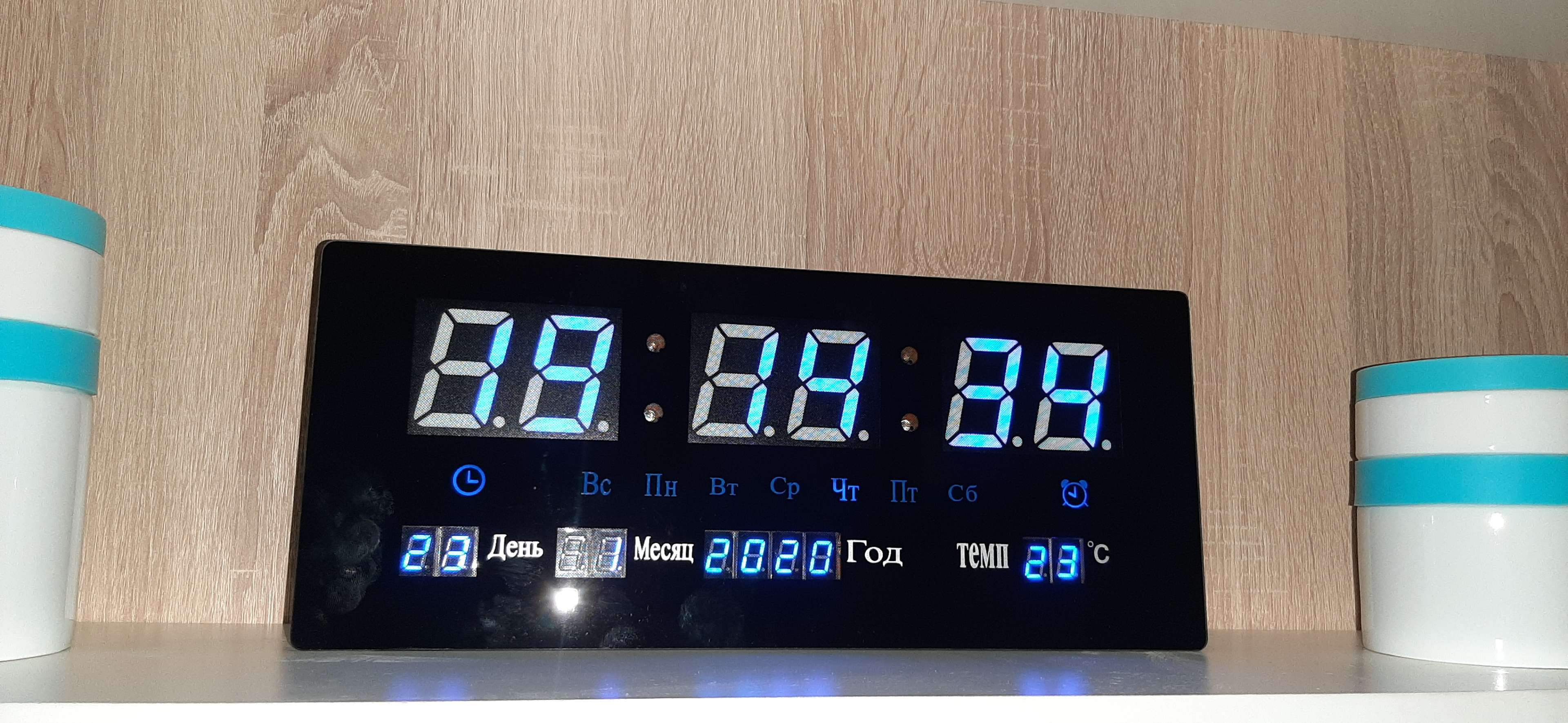 Фотография покупателя товара Часы электронные настенные, с будильником, 15 х 36 см - Фото 1