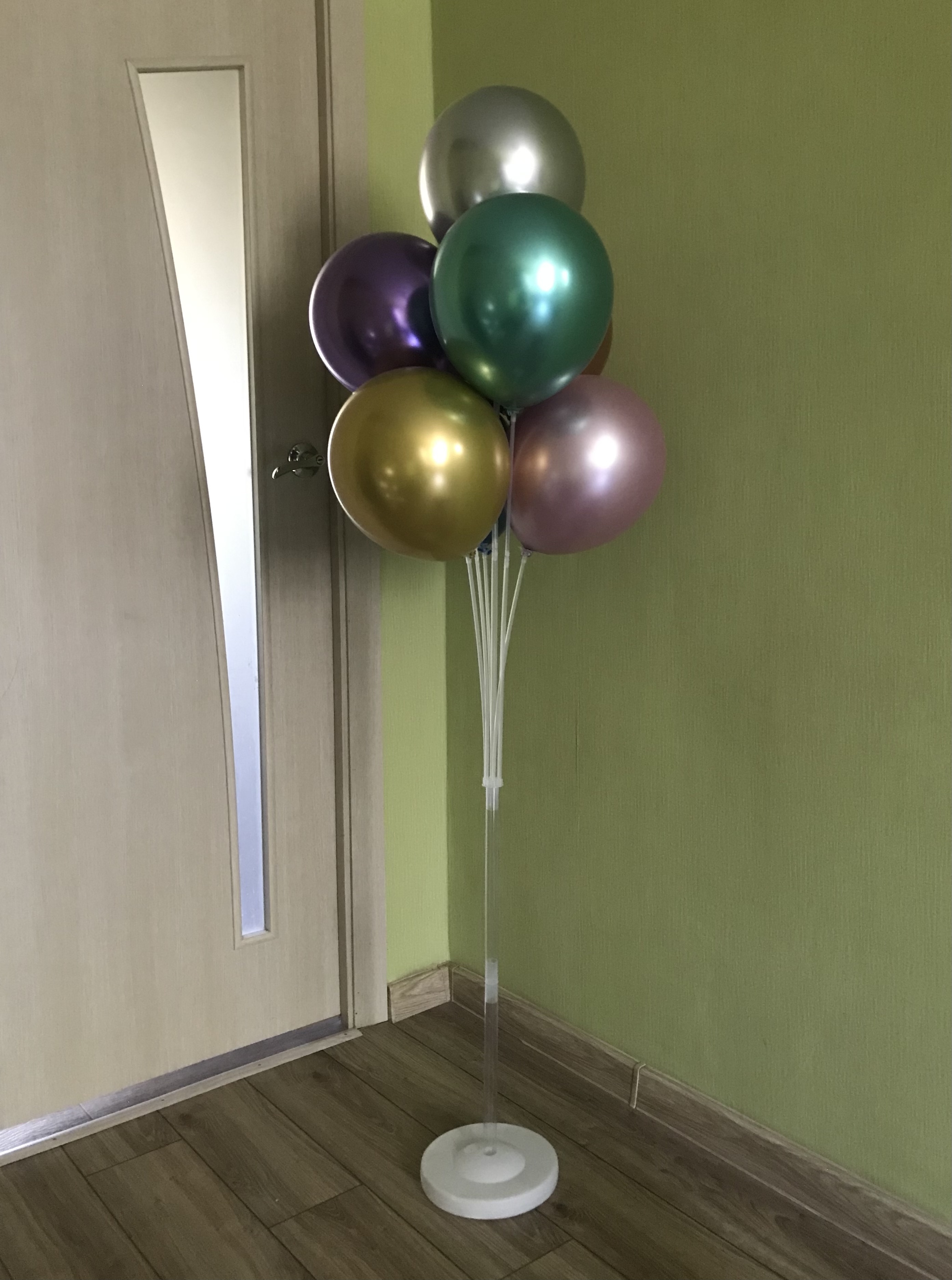 Фотография покупателя товара Стойка для воздушных шаров с подставкой под воду/песок на 7 шаров, высота 160 см - Фото 10