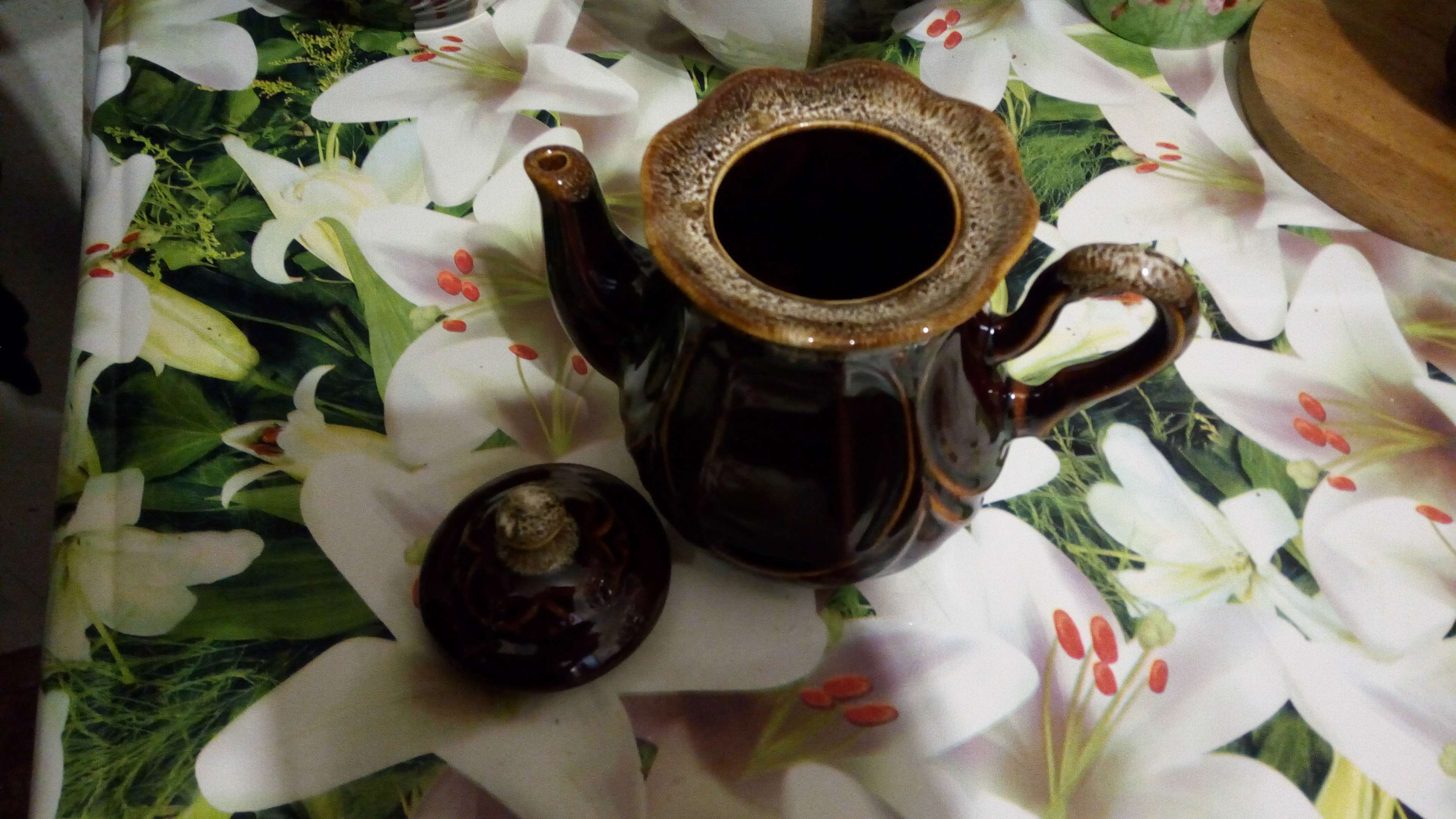 Фотография покупателя товара Чайник для заварки "Ажур", коричневый, керамика, 0.6 л