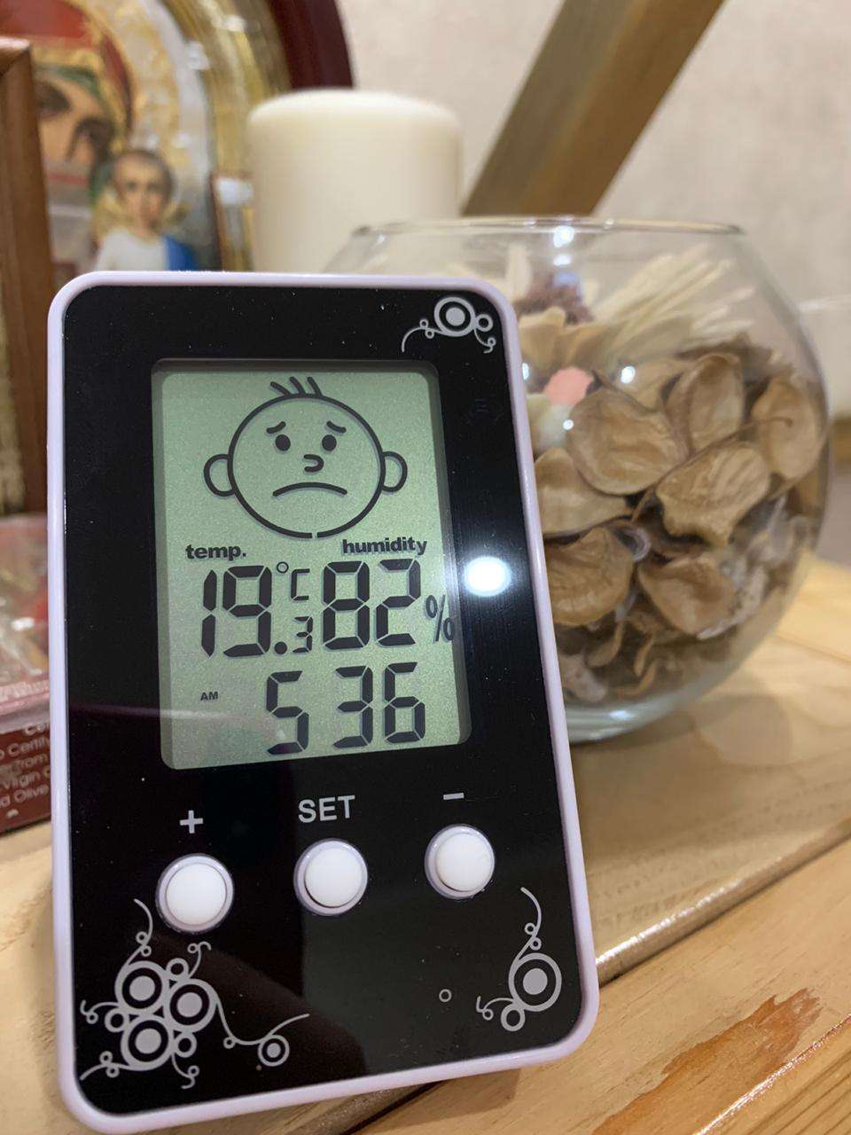 Фотография покупателя товара Термометр Luazon LTR-12, электронный, указатель влажности, часы, МИКС