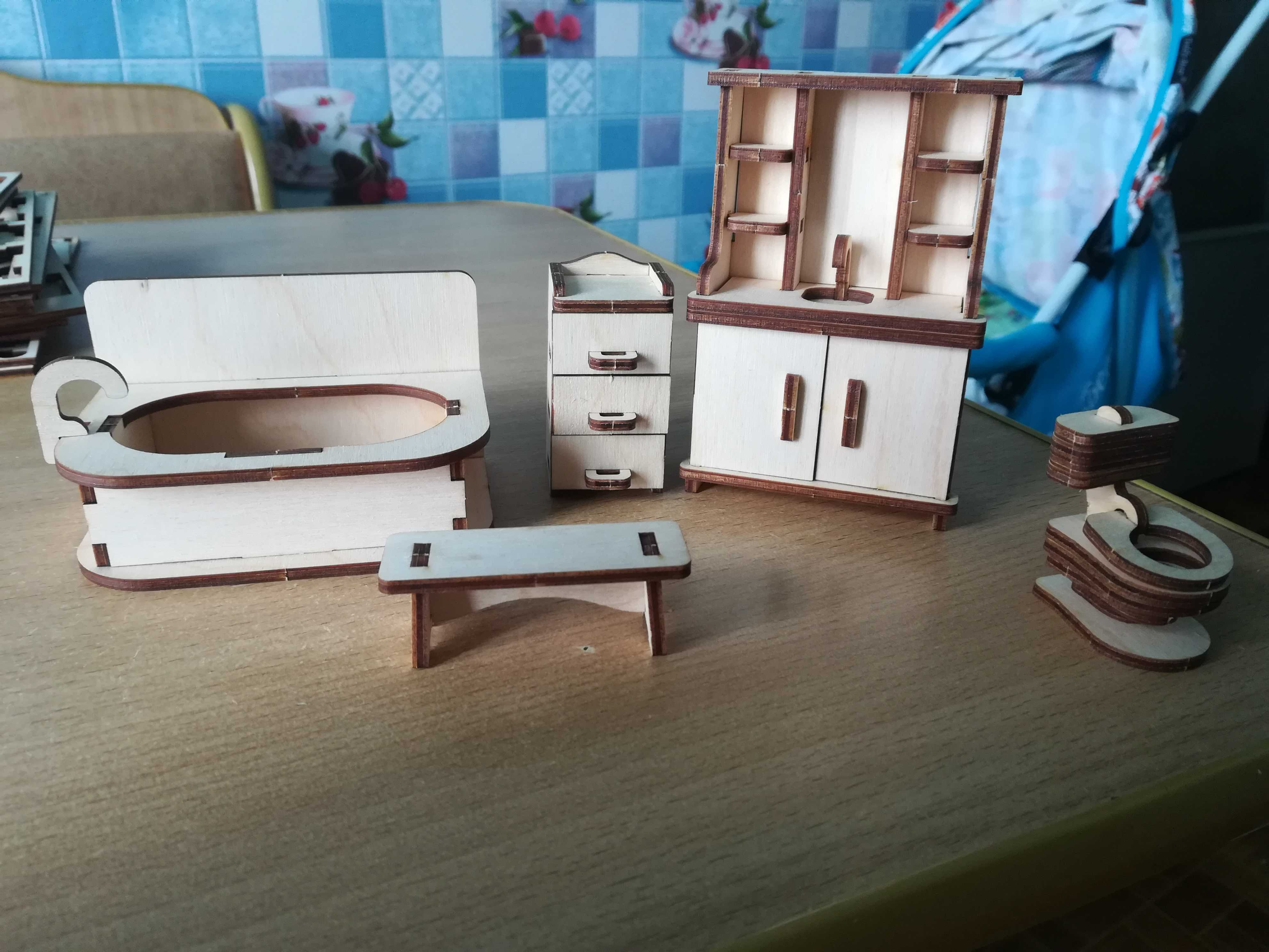 Фотография покупателя товара Набор деревянной мебели для кукол «Ванная» - Фото 2
