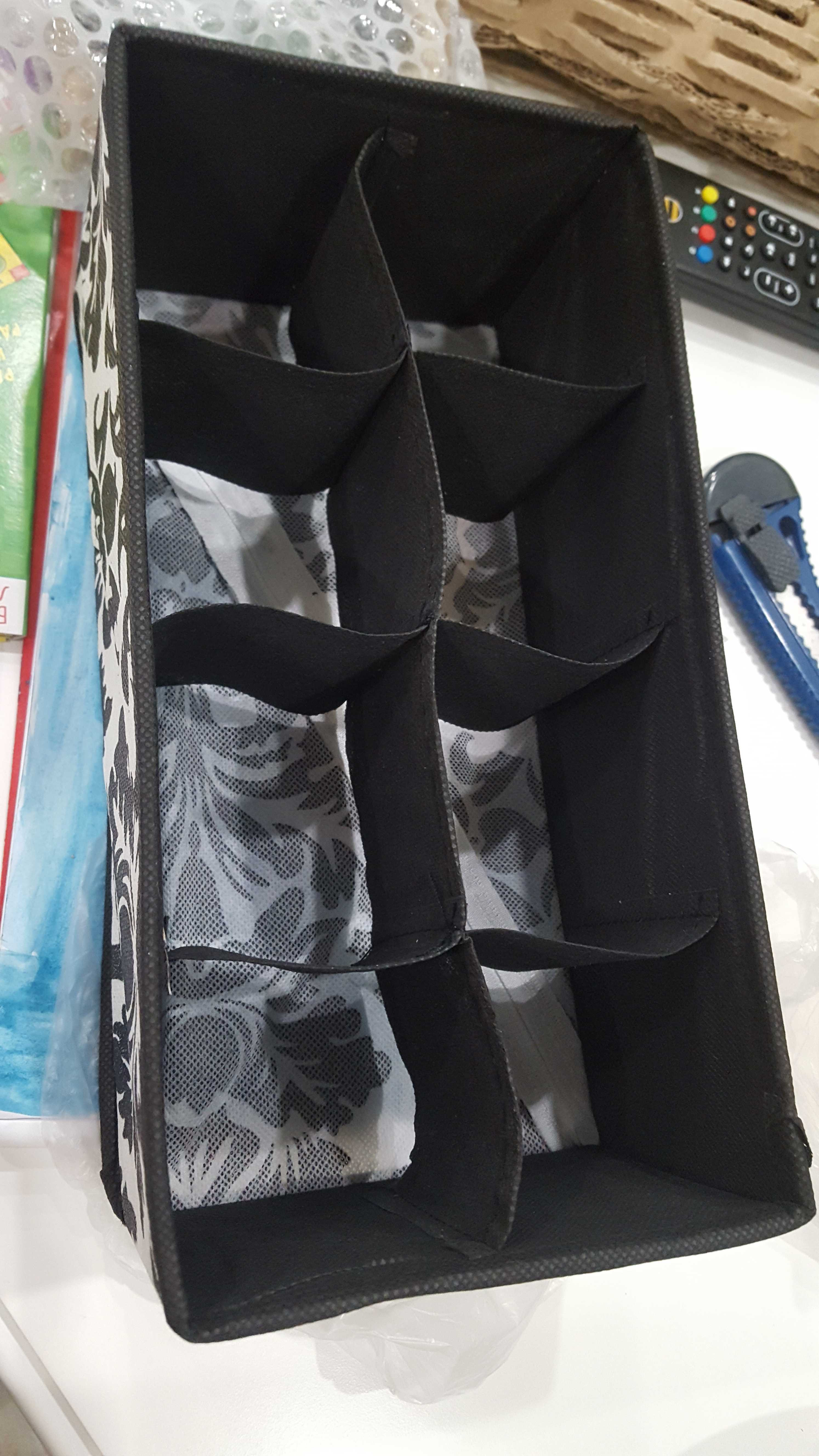 Фотография покупателя товара Органайзер для хранения белья «Вензель», 8 отделений, 28×14×10 см, цвет чёрно-белый