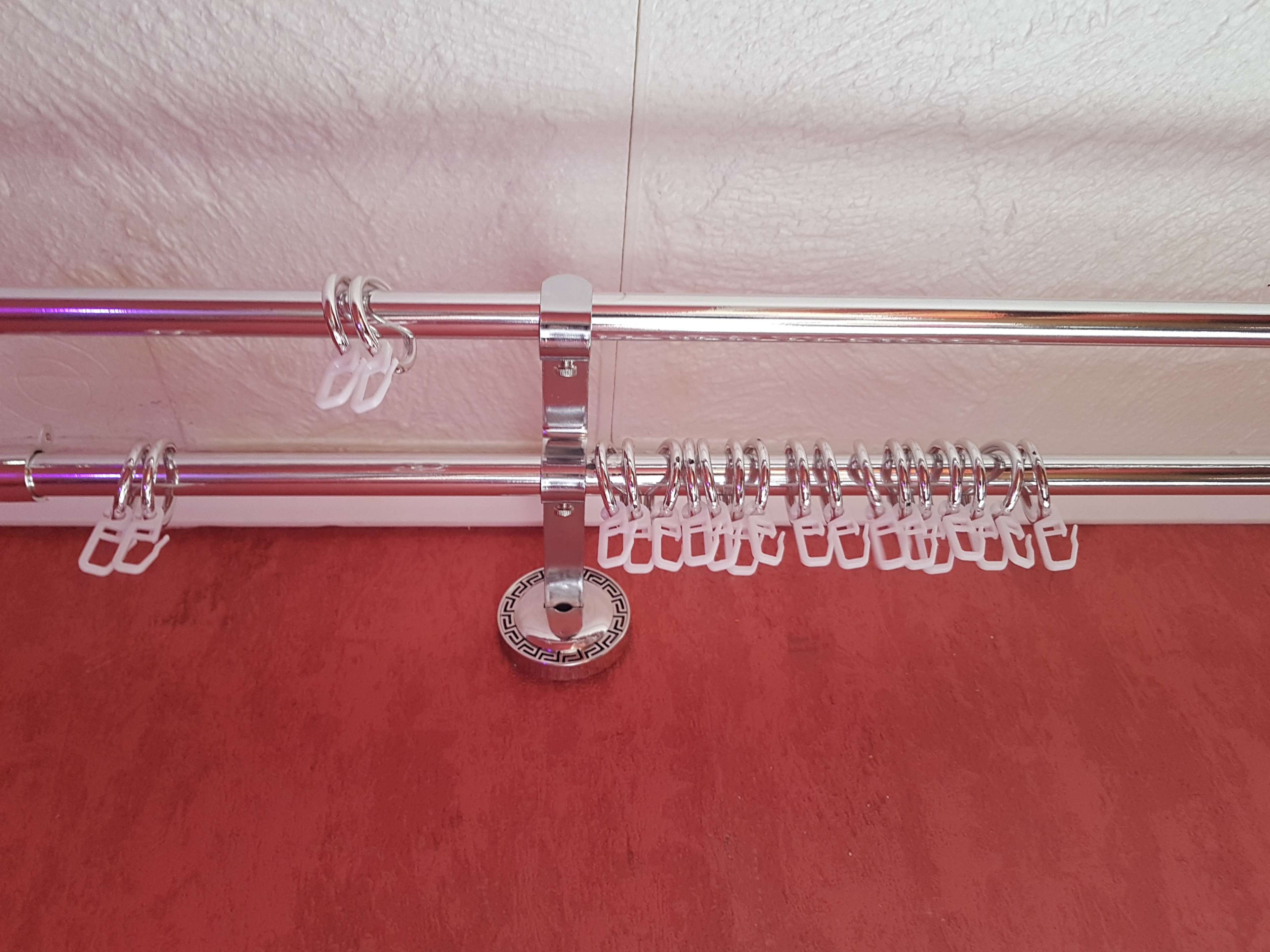 Фотография покупателя товара Карниз двухрядный, «Фэшн», 360 см, d=1,6 см, с наконечниками «Орион», цвет серебро - Фото 5