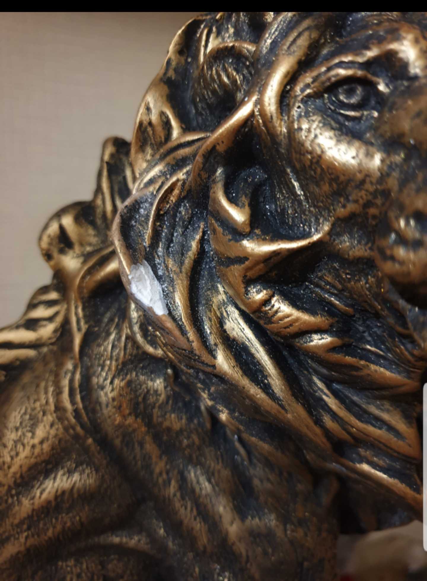 Фотография покупателя товара Статуэтка "Сидящий лев", бронзовый цвет, гипс, 15х24х42 см