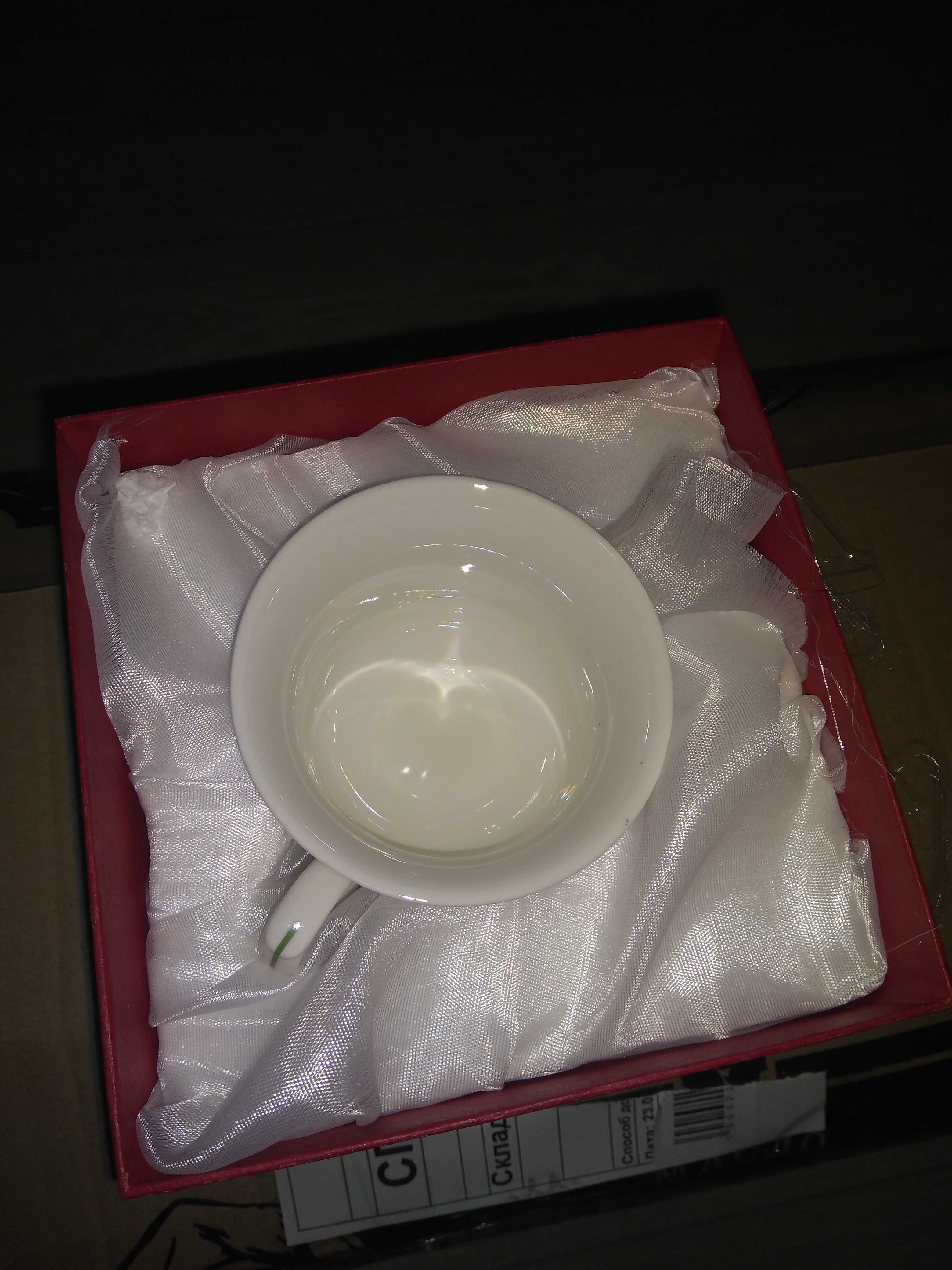 Фотография покупателя товара Чайная пара фарфоровая Доляна «Лаванда», 2 предмета: чашка 220 мл, блюдце d=14,1 см, цвет белый - Фото 3