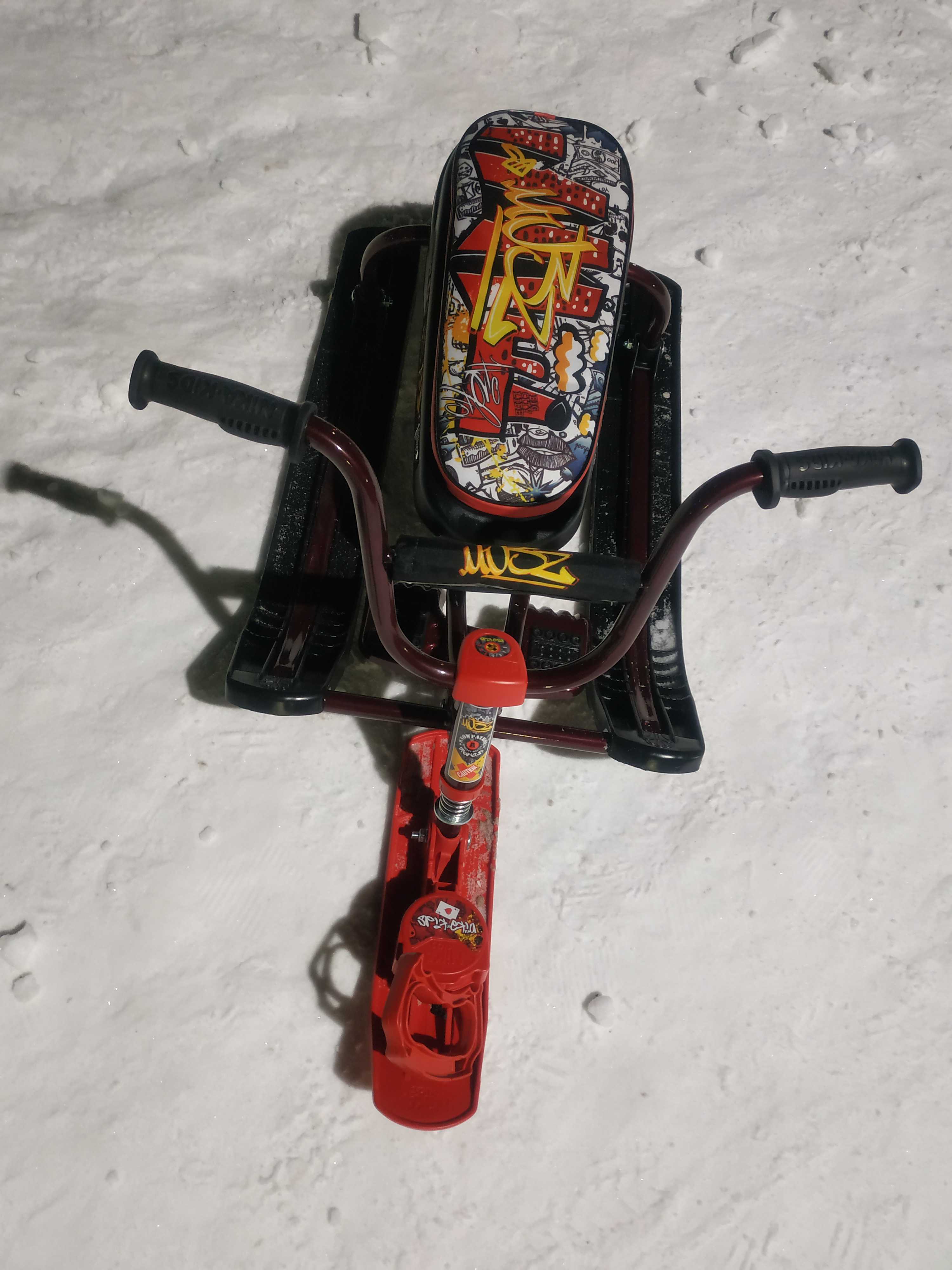 Фотография покупателя товара Снегокат «Ника-джамп Робот», СНД1, цвет бордовый/чёрный - Фото 3