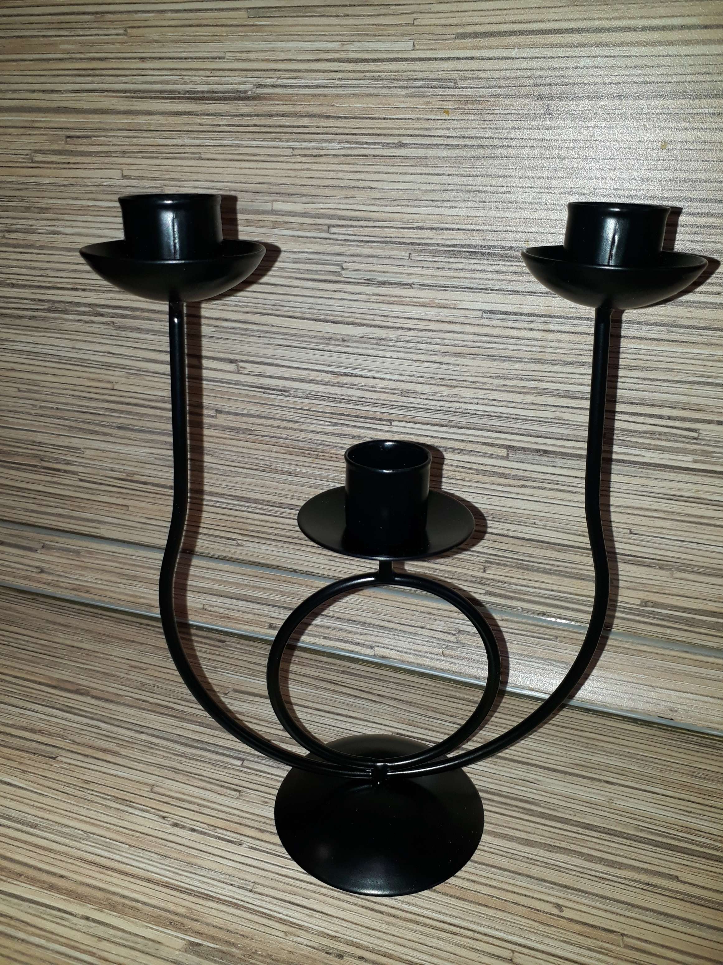 Фотография покупателя товара Подсвечник "Трио" металл на 3 свечи, 17х18 см, чёрный - Фото 5