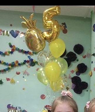 Фотография покупателя товара Фонтан из шаров «Гавайская вечеринка-2», с конфетти, латекс, фольга, 10 шт.
