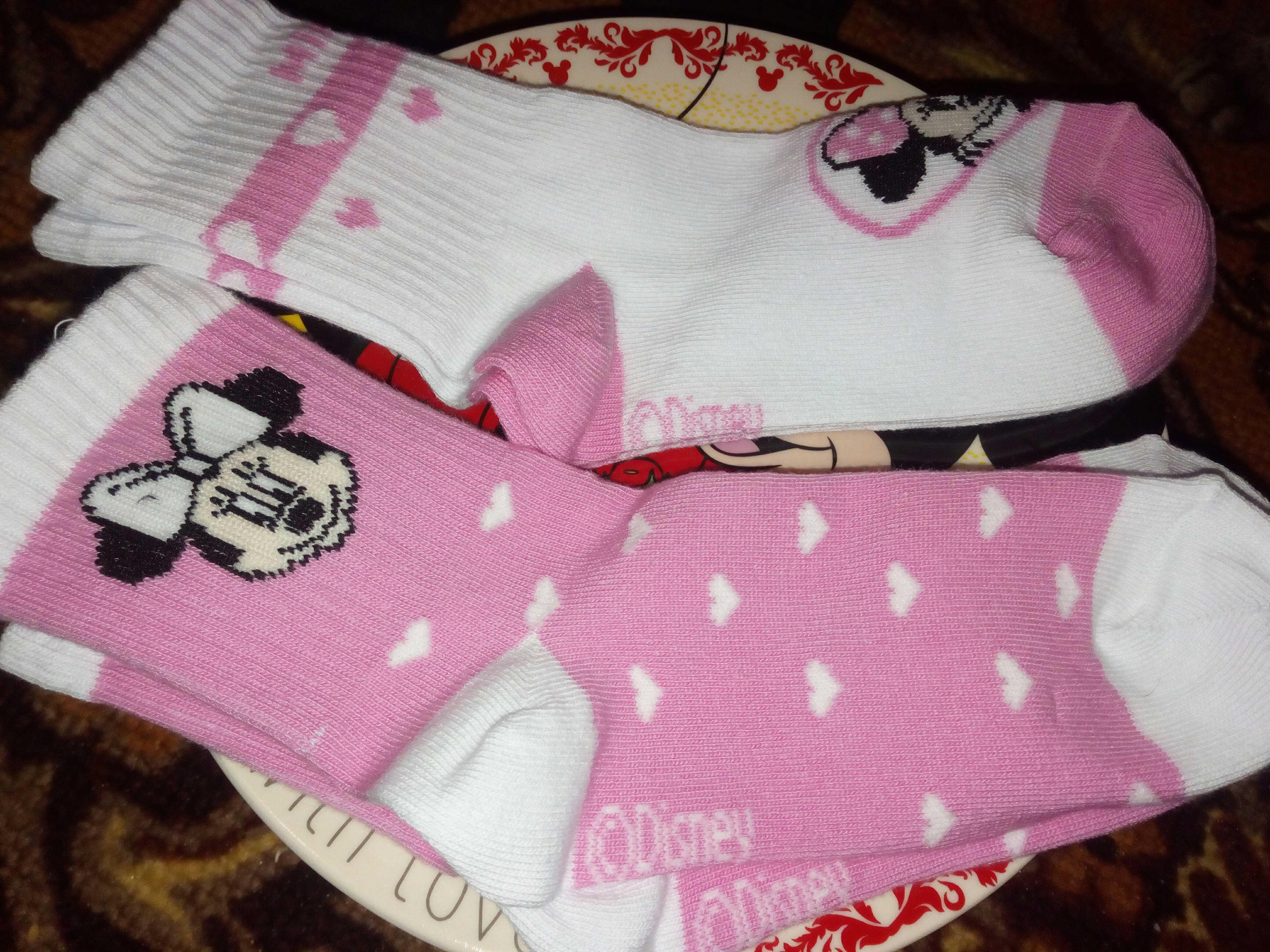 Фотография покупателя товара Набор носков "Minnie", Минни Маус, цвет розовый/белый, 16-18 см - Фото 1