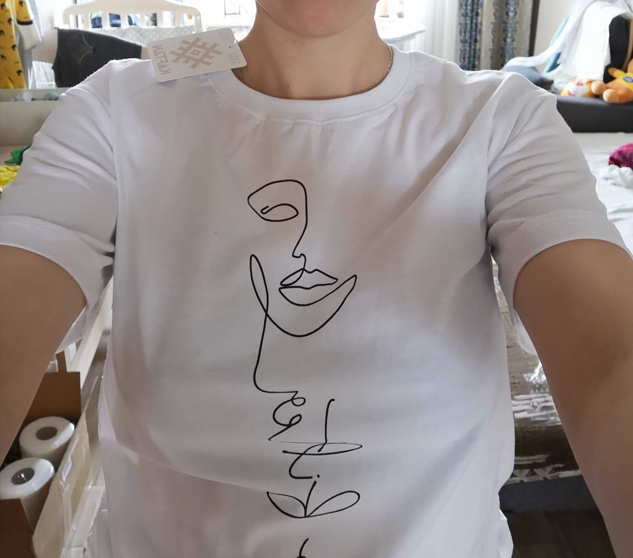 Фотография покупателя товара Футболка женская KAFTAN "No filter", белый, р-р 44-46 - Фото 4