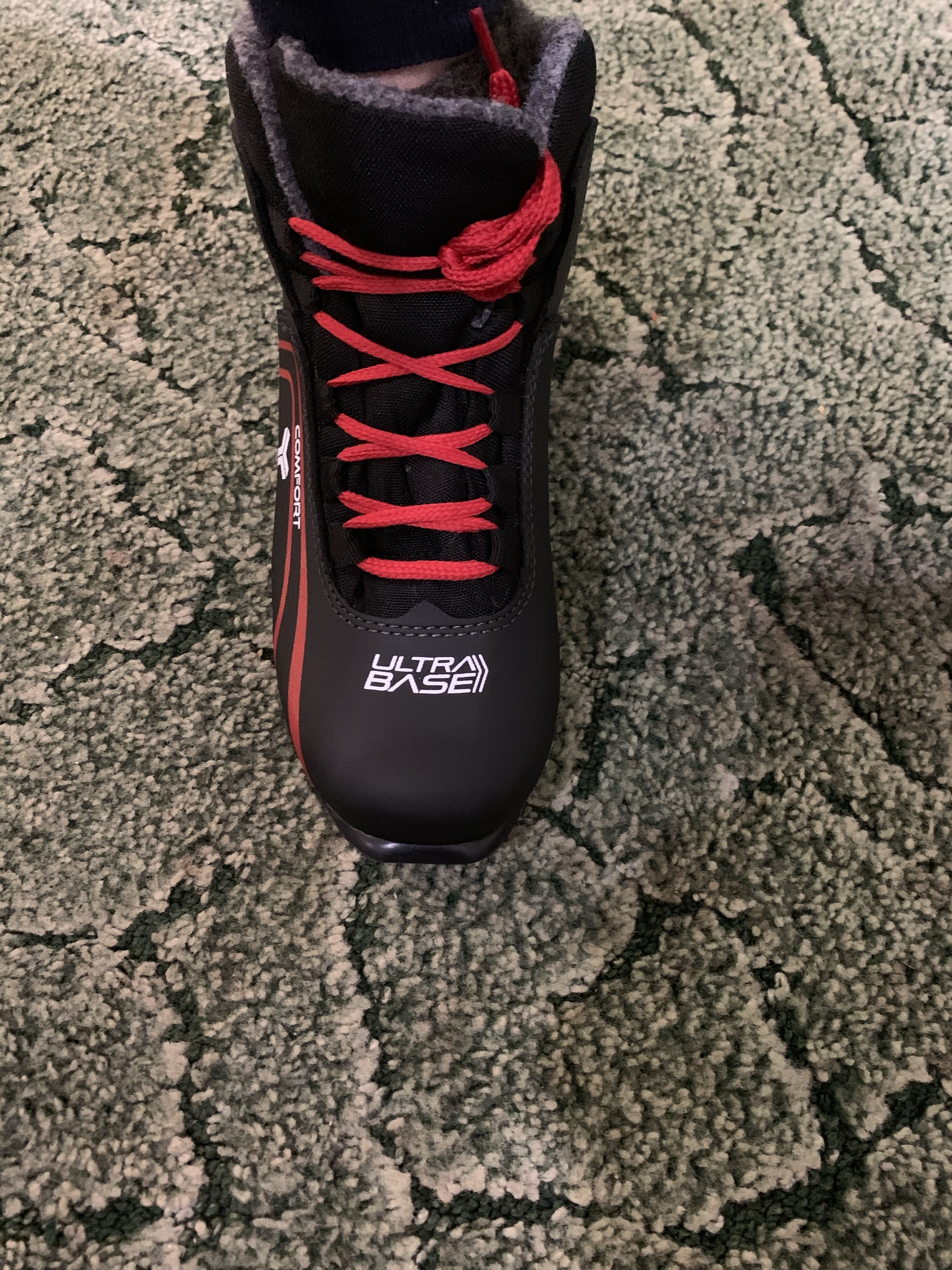 Фотография покупателя товара Ботинки лыжные TREK Level 2, NNN, искусственная кожа, цвет чёрный/красный, лого белый, размер 37