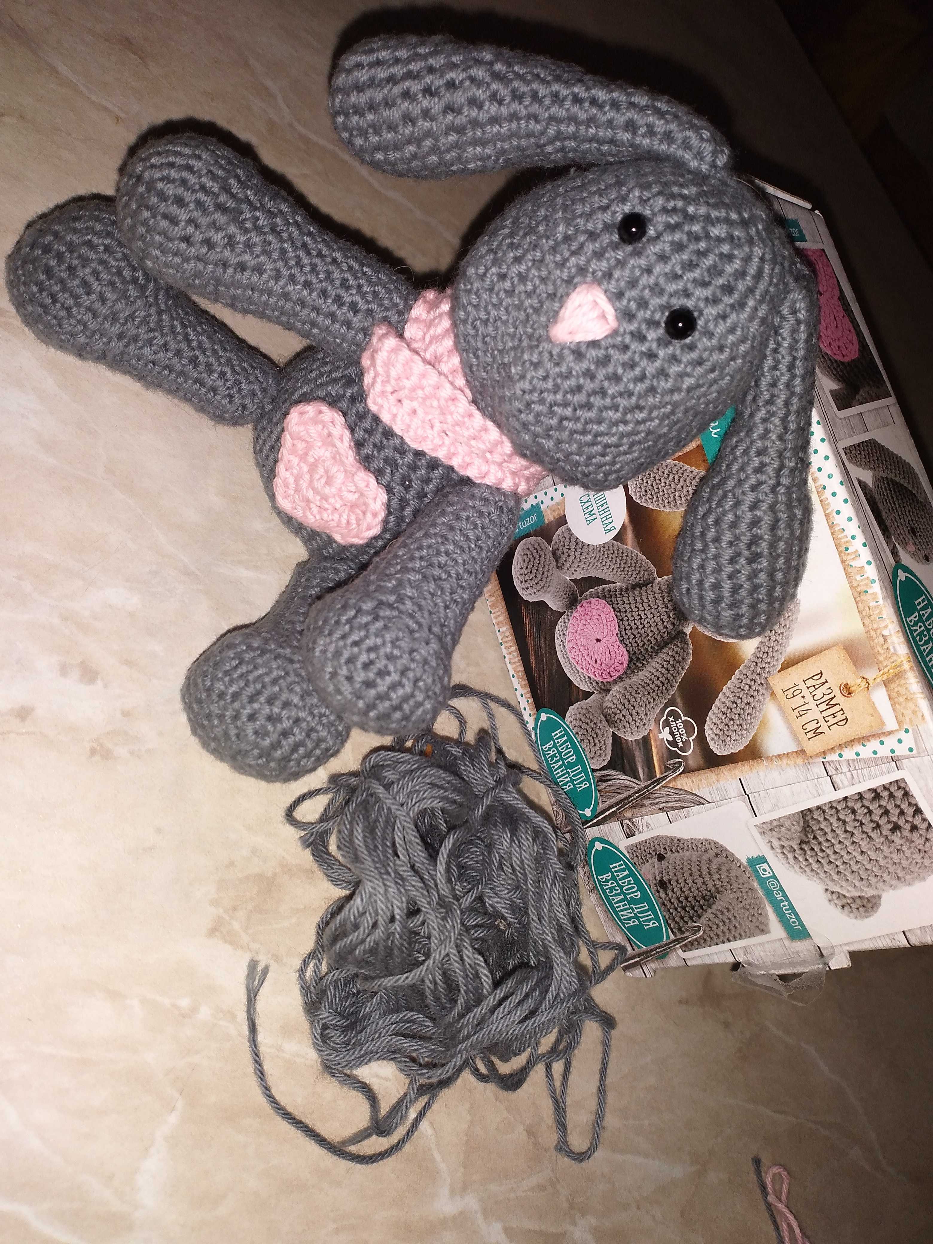 Фотография покупателя товара Мягкая игрушка «Зайка Мими», набор для вязания, 10 × 4 × 14 см - Фото 1