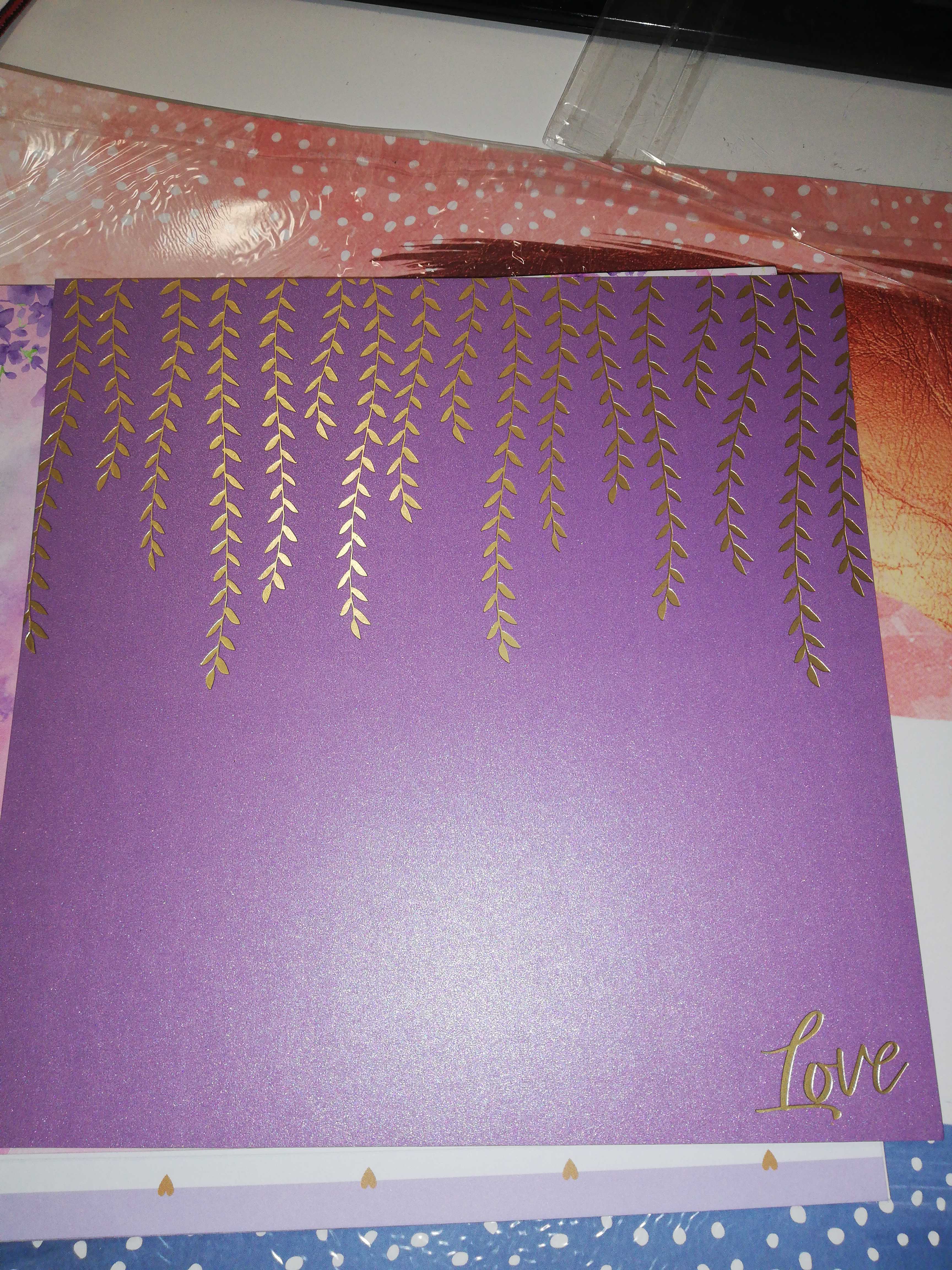 Фотография покупателя товара Набор бумаги для скрапбукинга «Фиолетовый», 10 листов, 20 × 20 см - Фото 1