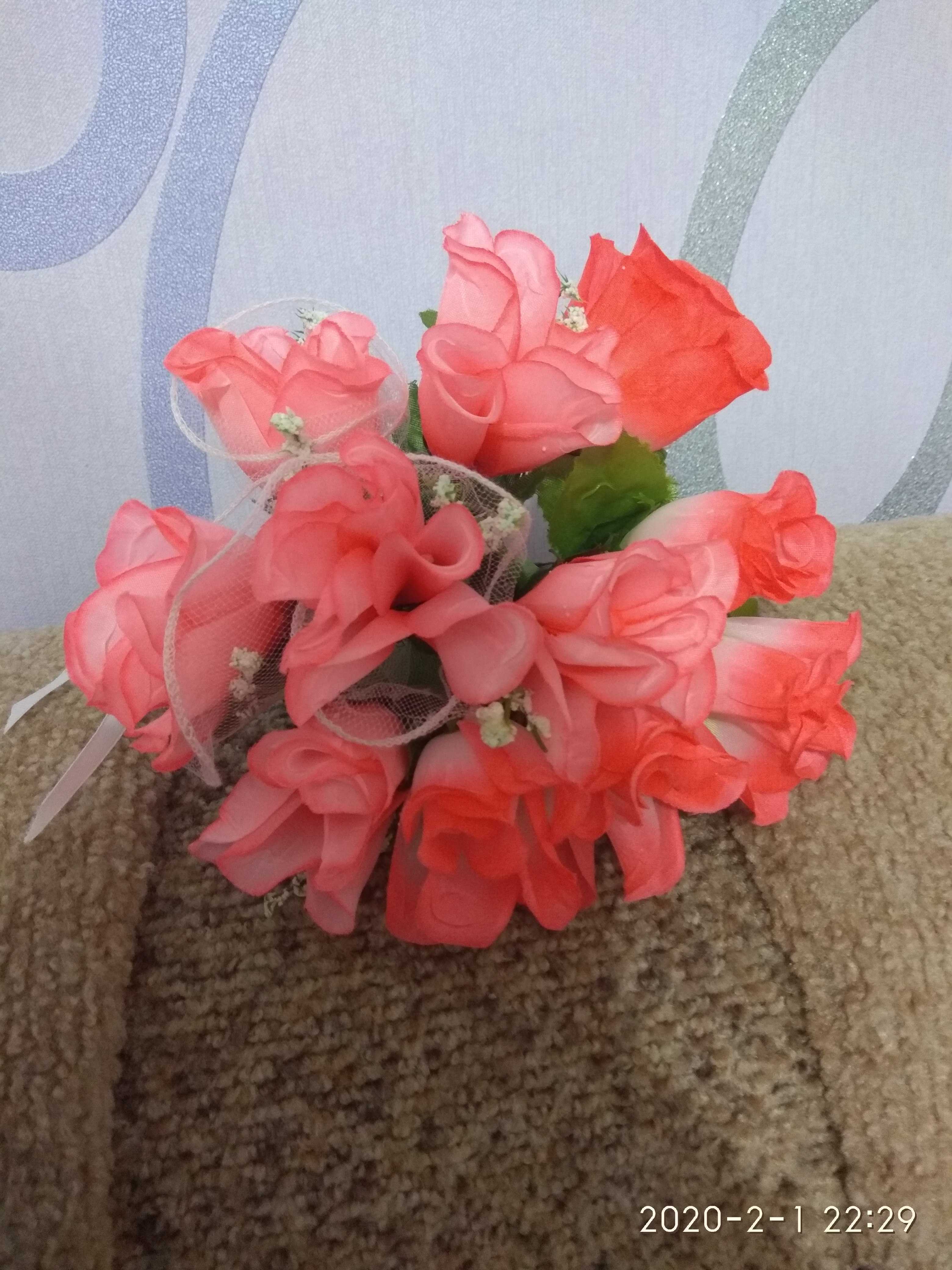 Фотография покупателя товара Букет-дублер для невесты "Идиллия", с розовыми розами, 25х20 см - Фото 1