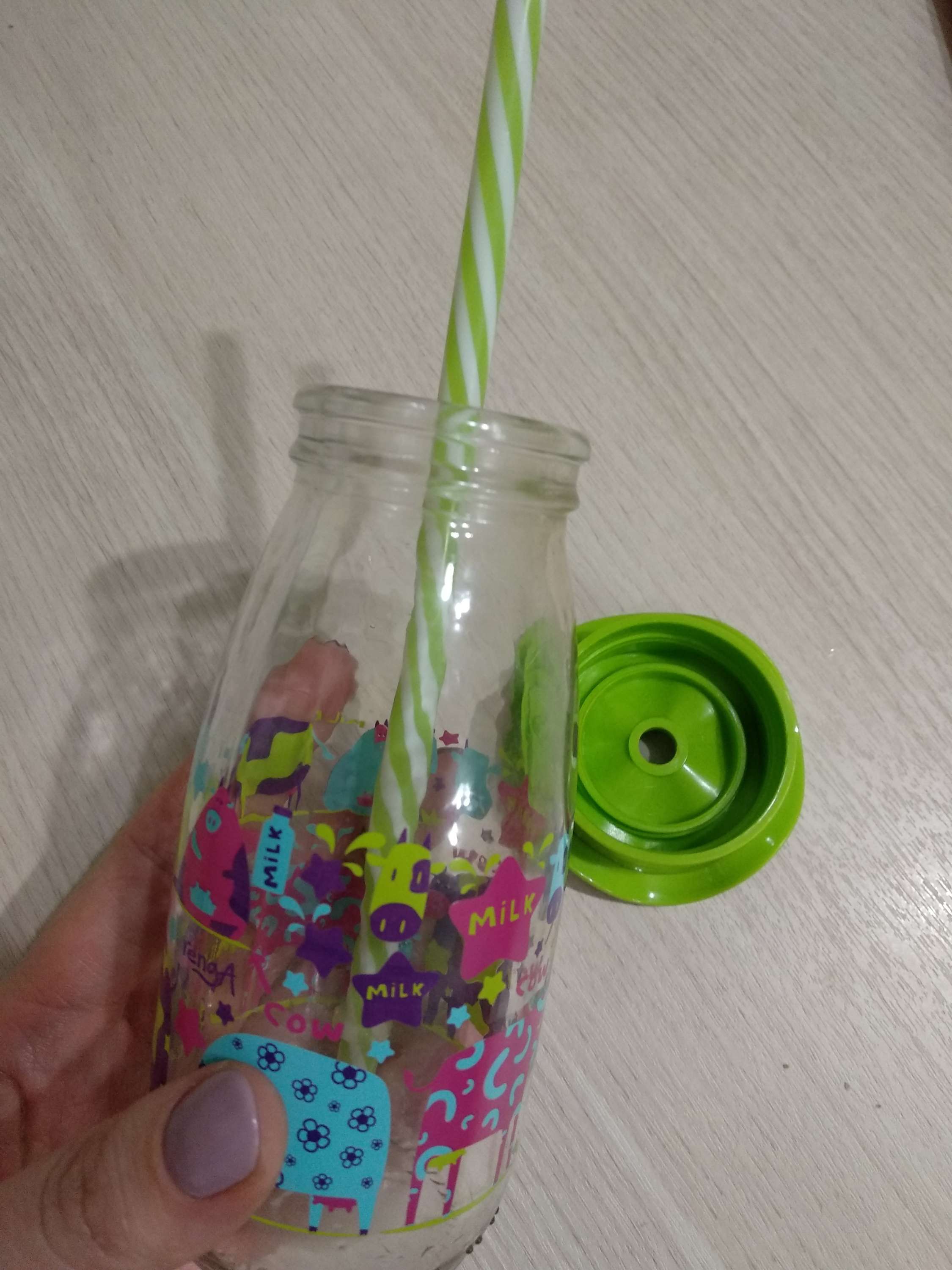 Фотография покупателя товара Бутылка 250 мл "Молочный путь", с трубочкой, рисунок и цвета МИКС - Фото 4