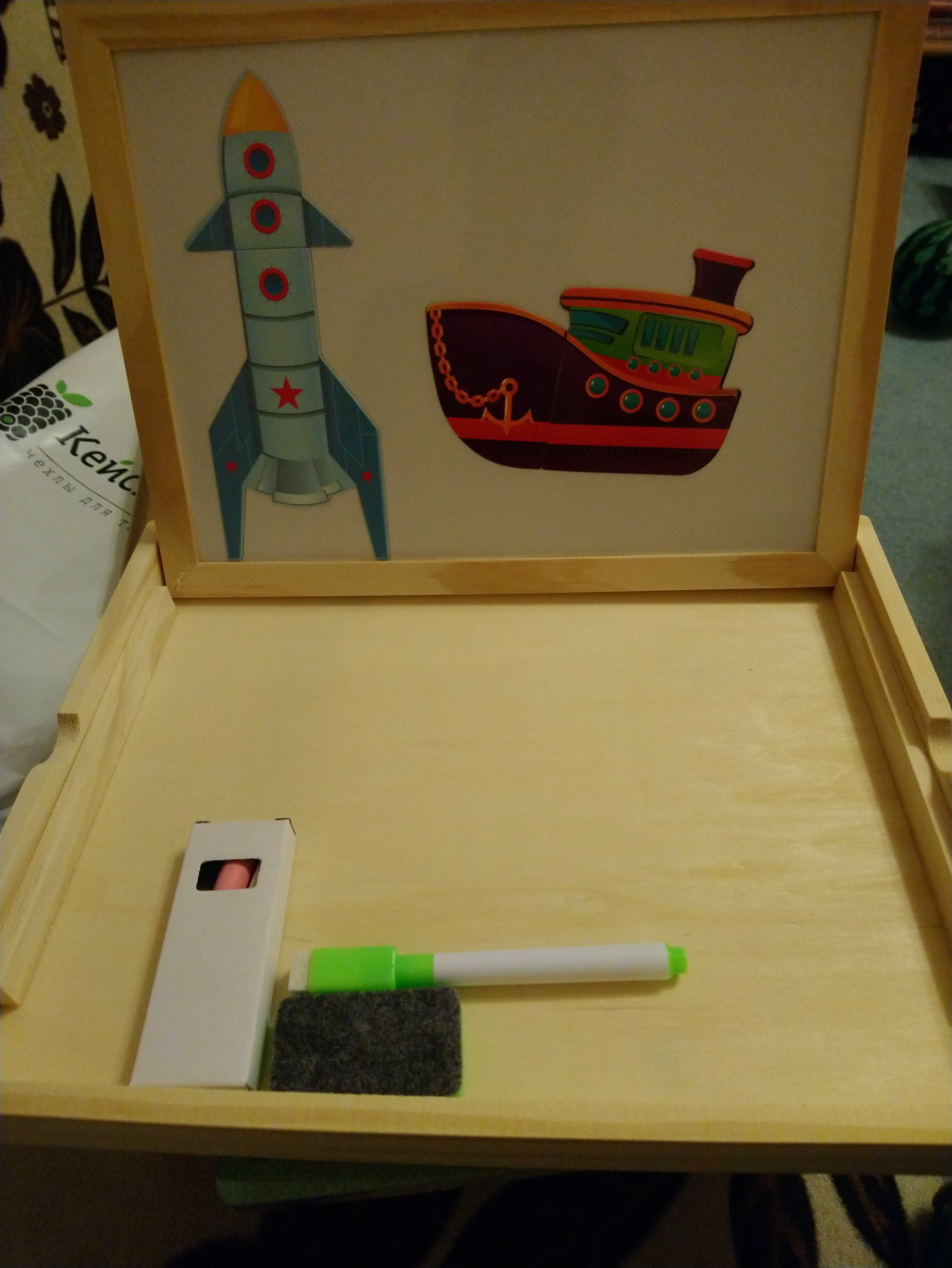 Фотография покупателя товара Конструктор магнитный «Транспорт», в деревянной коробке