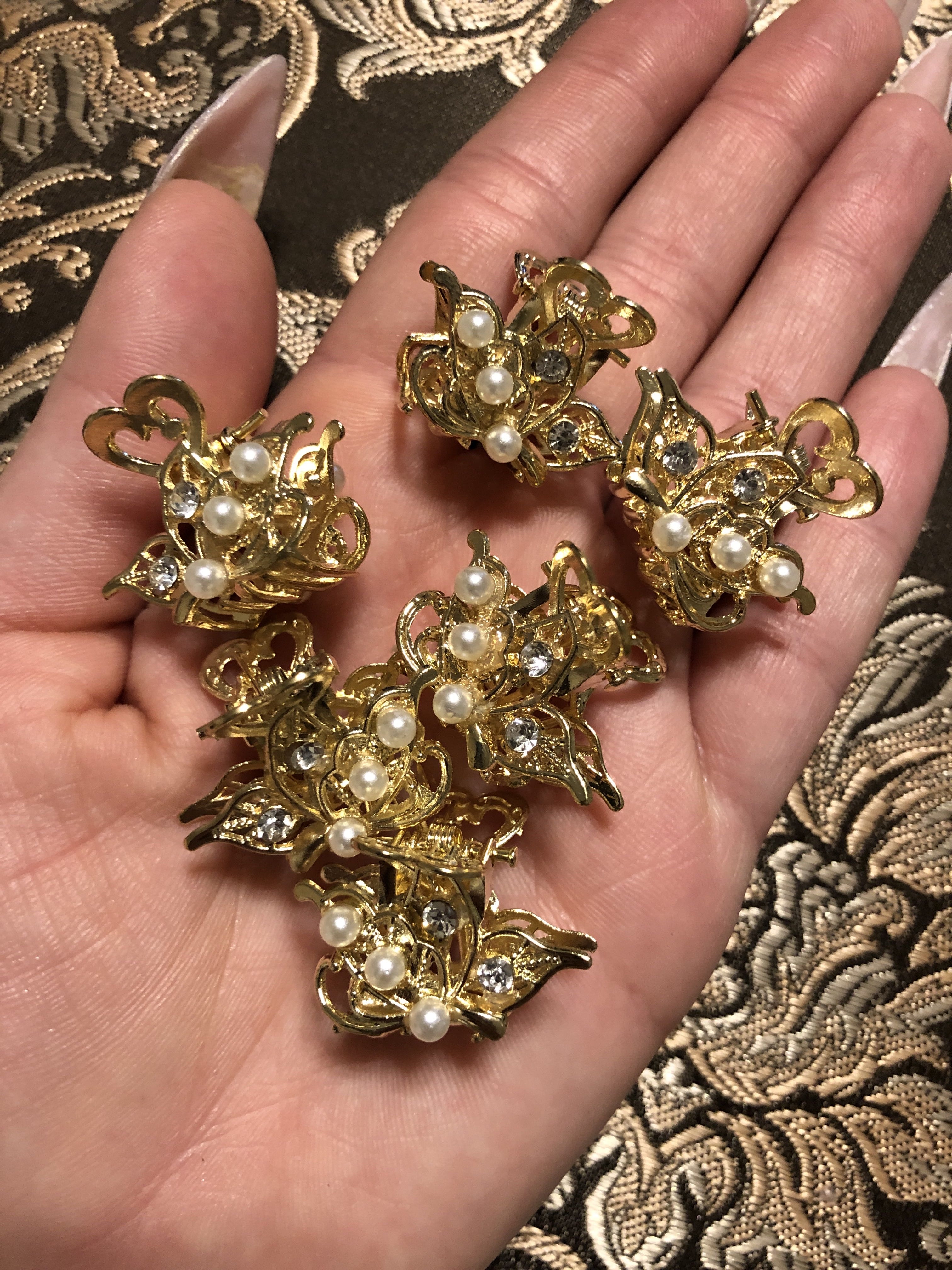 Фотография покупателя товара Краб для волос "Морская сказка" 2,5 см крыло бабочки золото