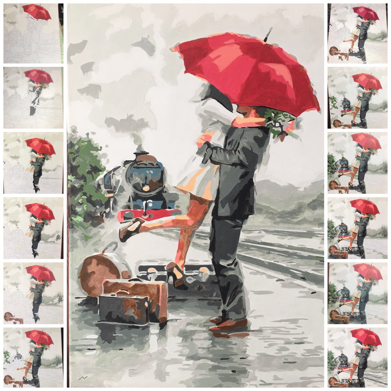 Фотография покупателя товара Роспись по холсту «Прощание» по номерам с красками по 3 мл+ кисти+инстр+крепёж, 30×40 см
